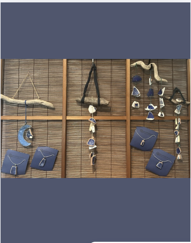 Beautifully Broken Jewelry - Blue Glazed Fulper Pottery