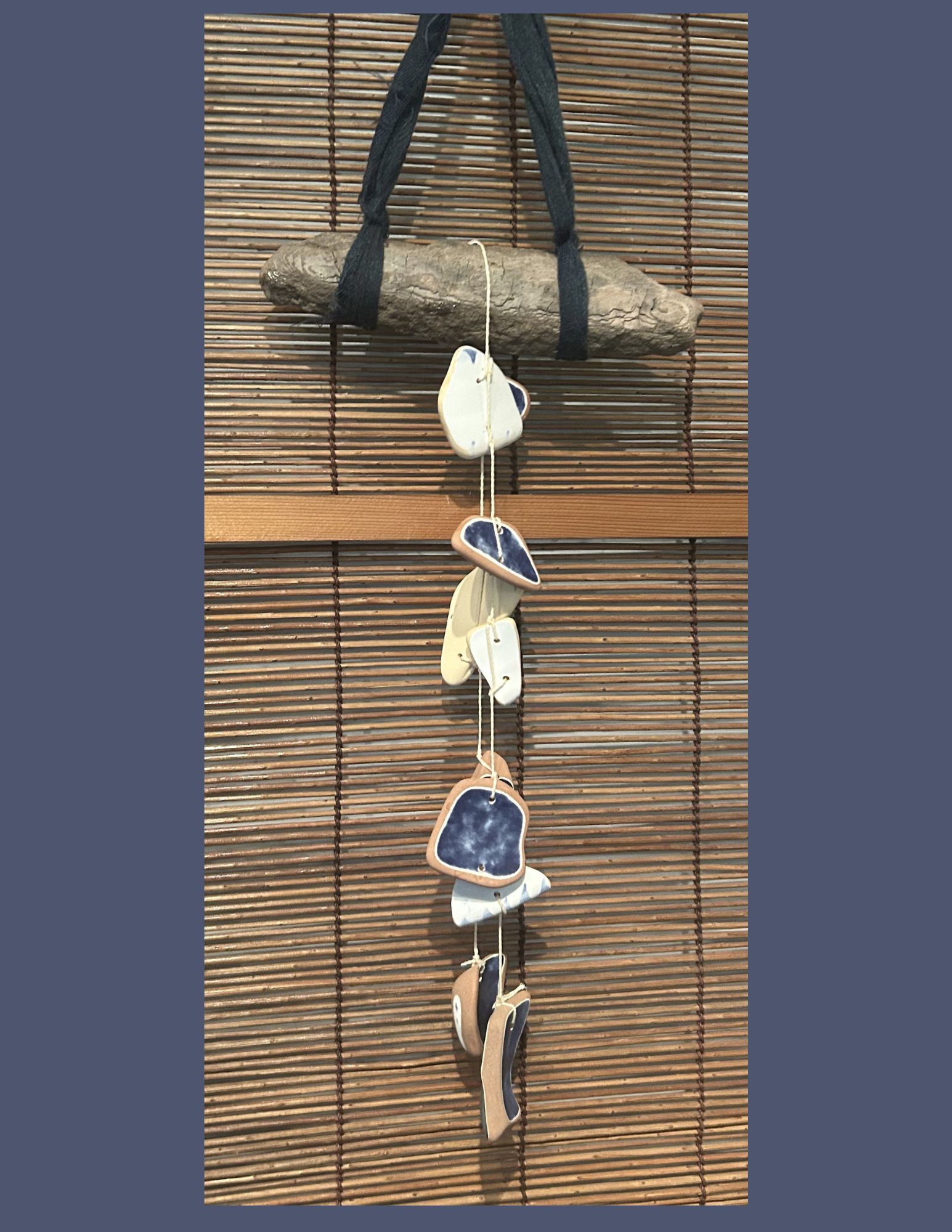 Beautifully Broken Wind Chimes/Wall Hangings - Blue Fulper Pottery