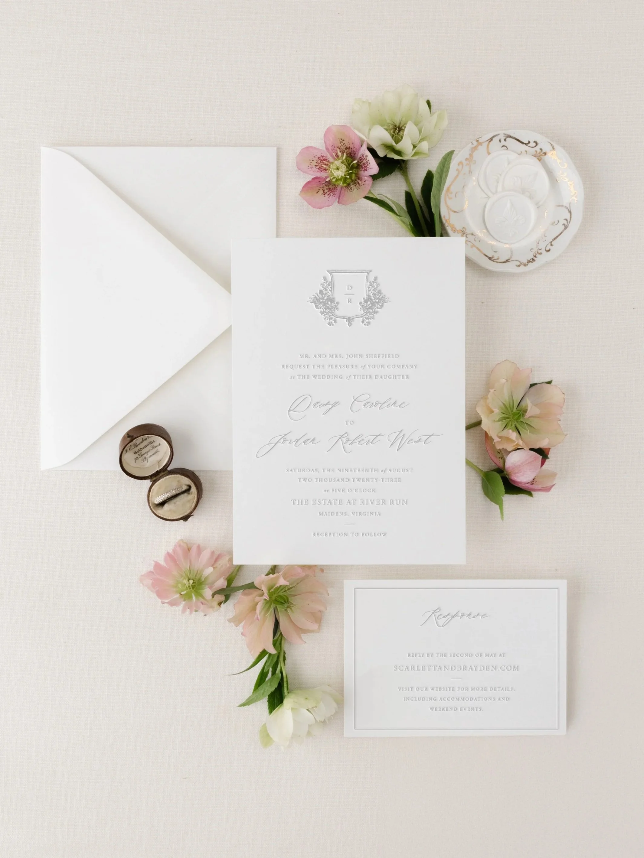 letterpress wedding invitation suite
