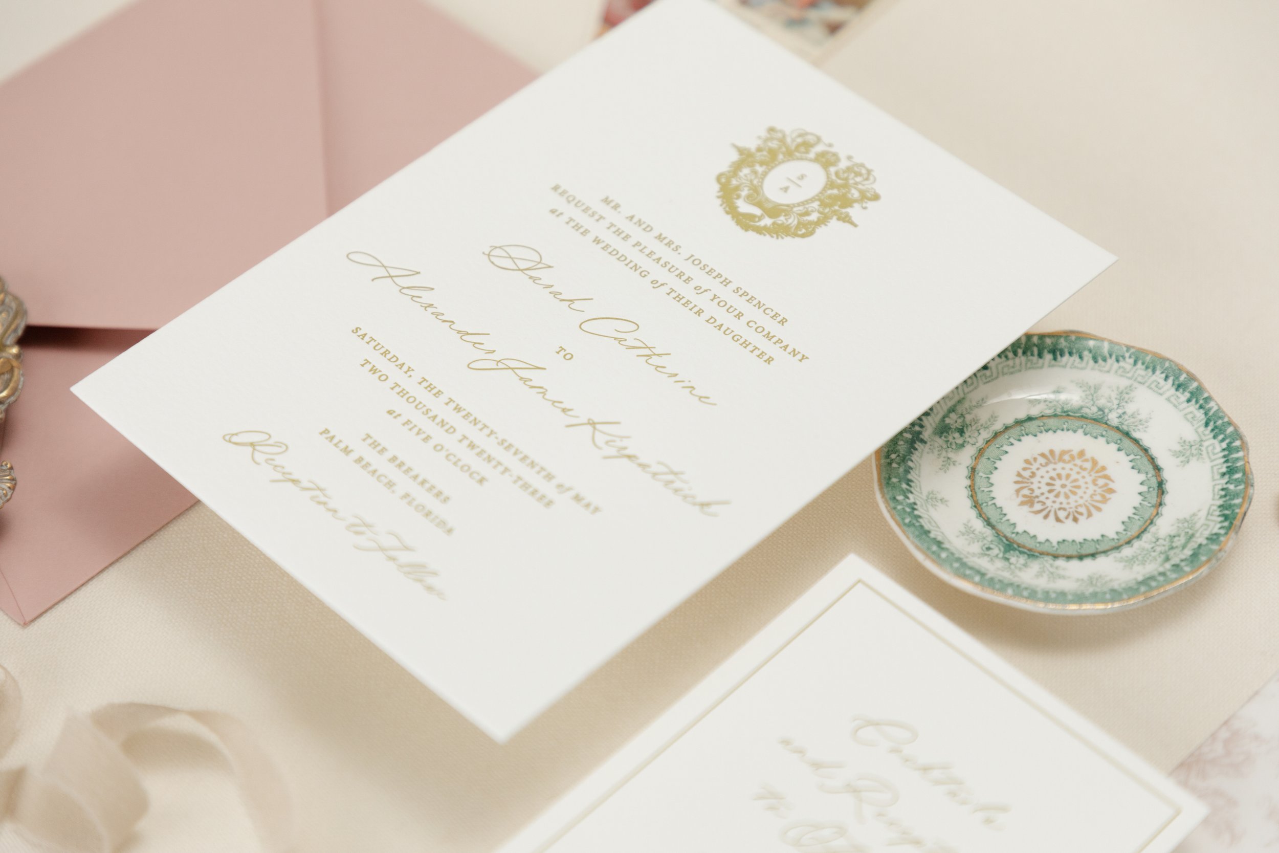 letterpress wedding invitation suite