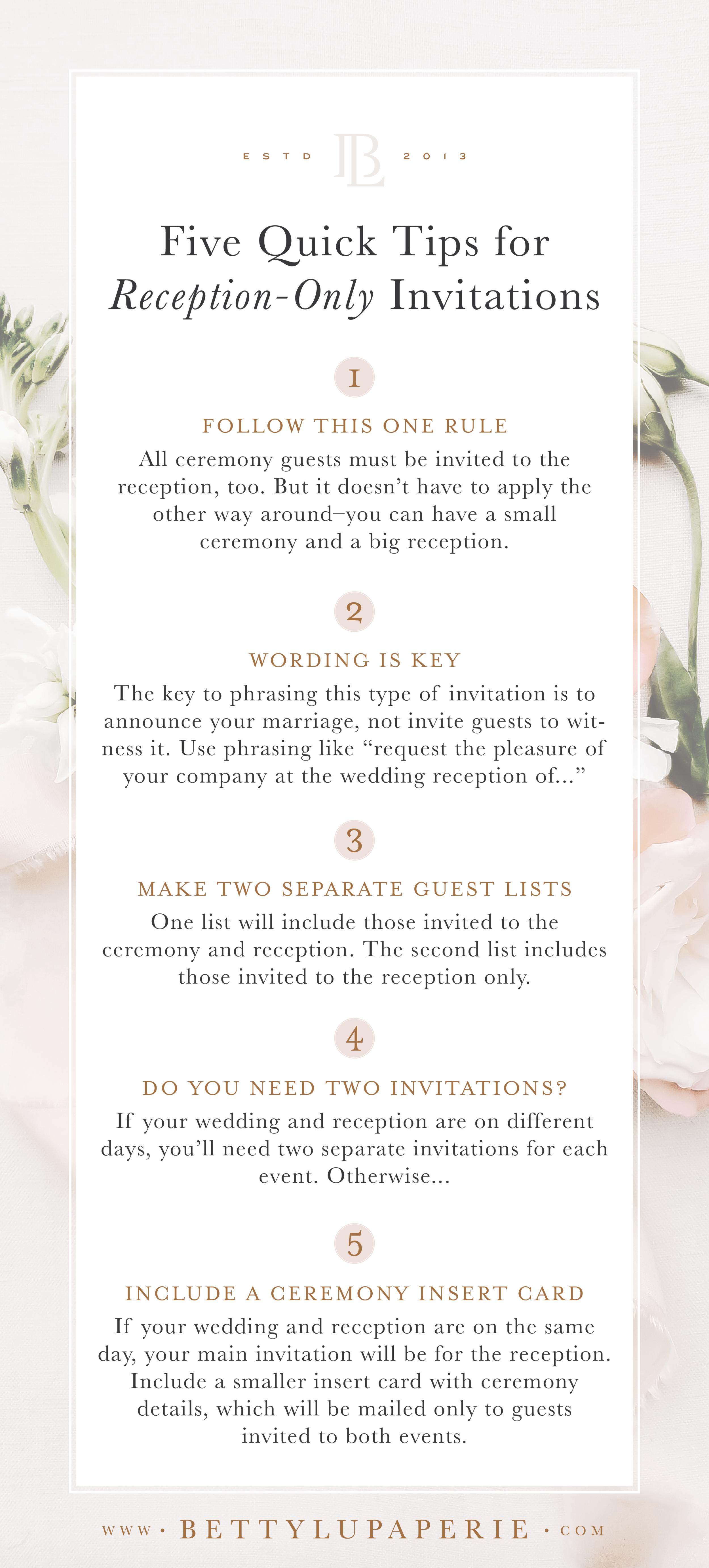 Wedding Invitation Wording for Reception Only — Betty Lu Paperie