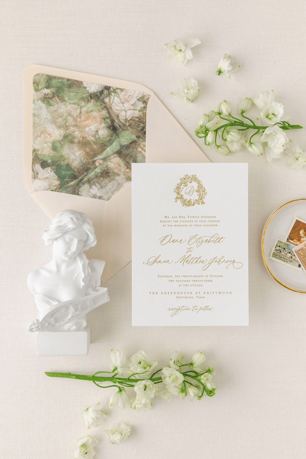 letterpress wedding invitation suite