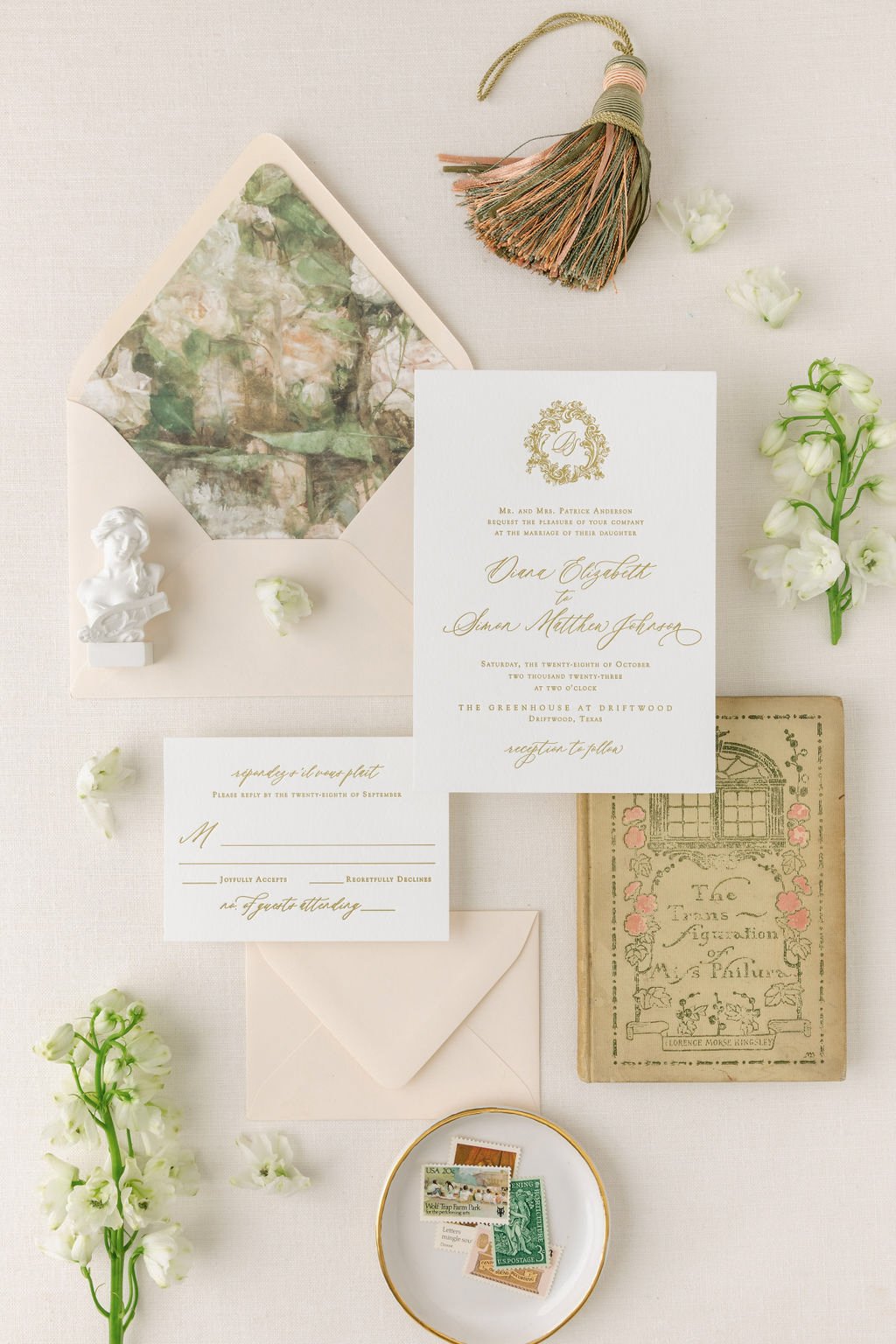 letterpress wedding invitation suite