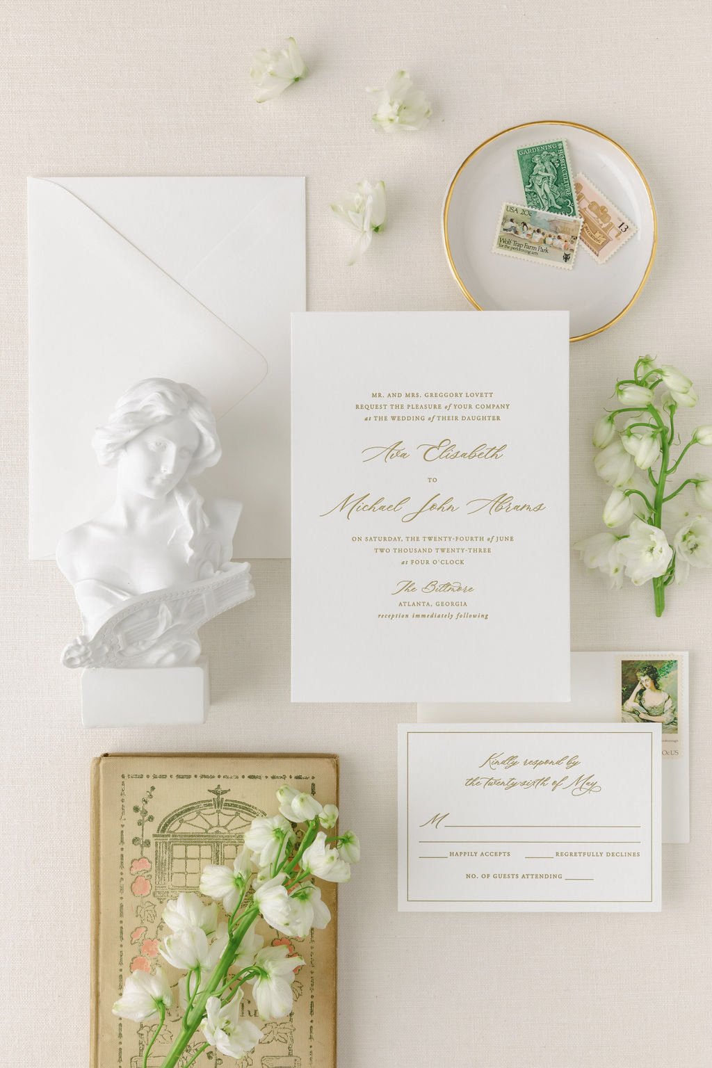 letterpress wedding invitation suite
