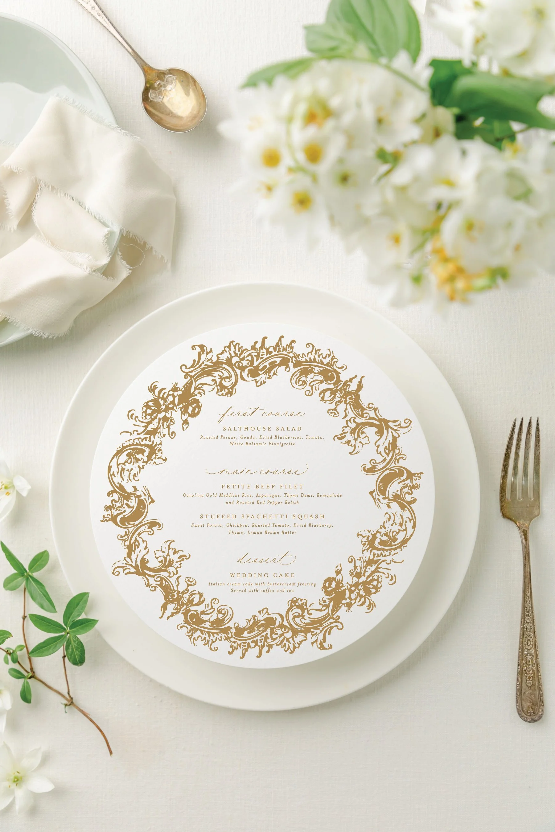 Parker | Round Wedding Menus