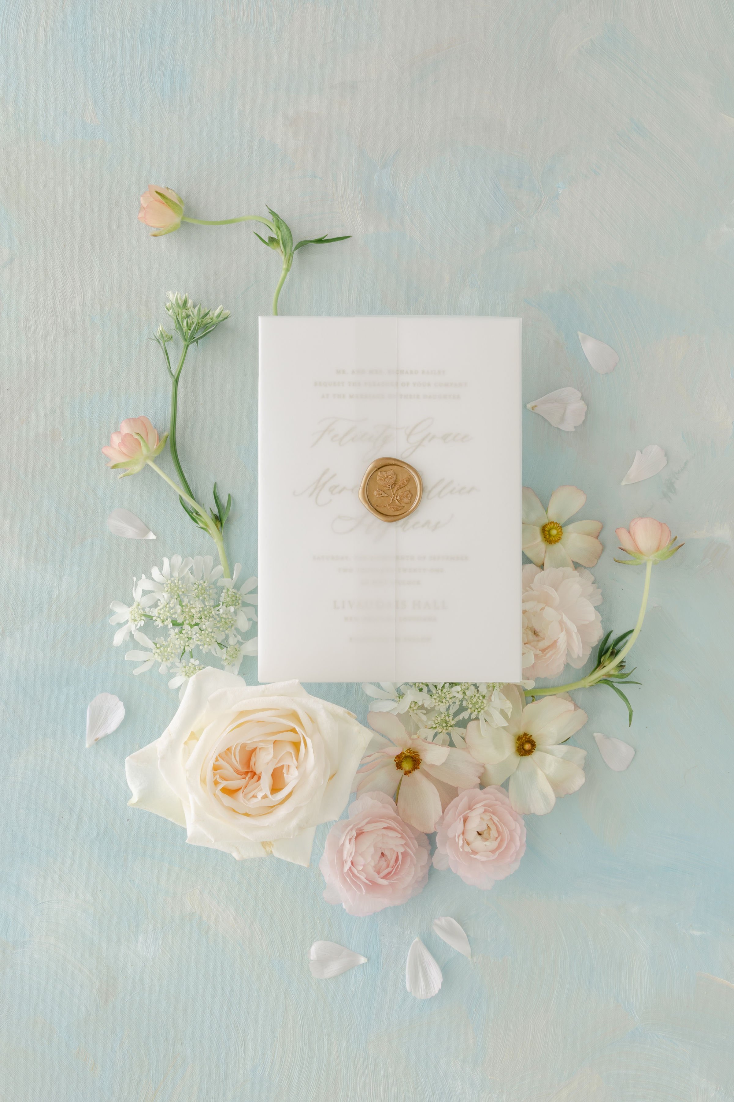 letterpress wedding invitation
