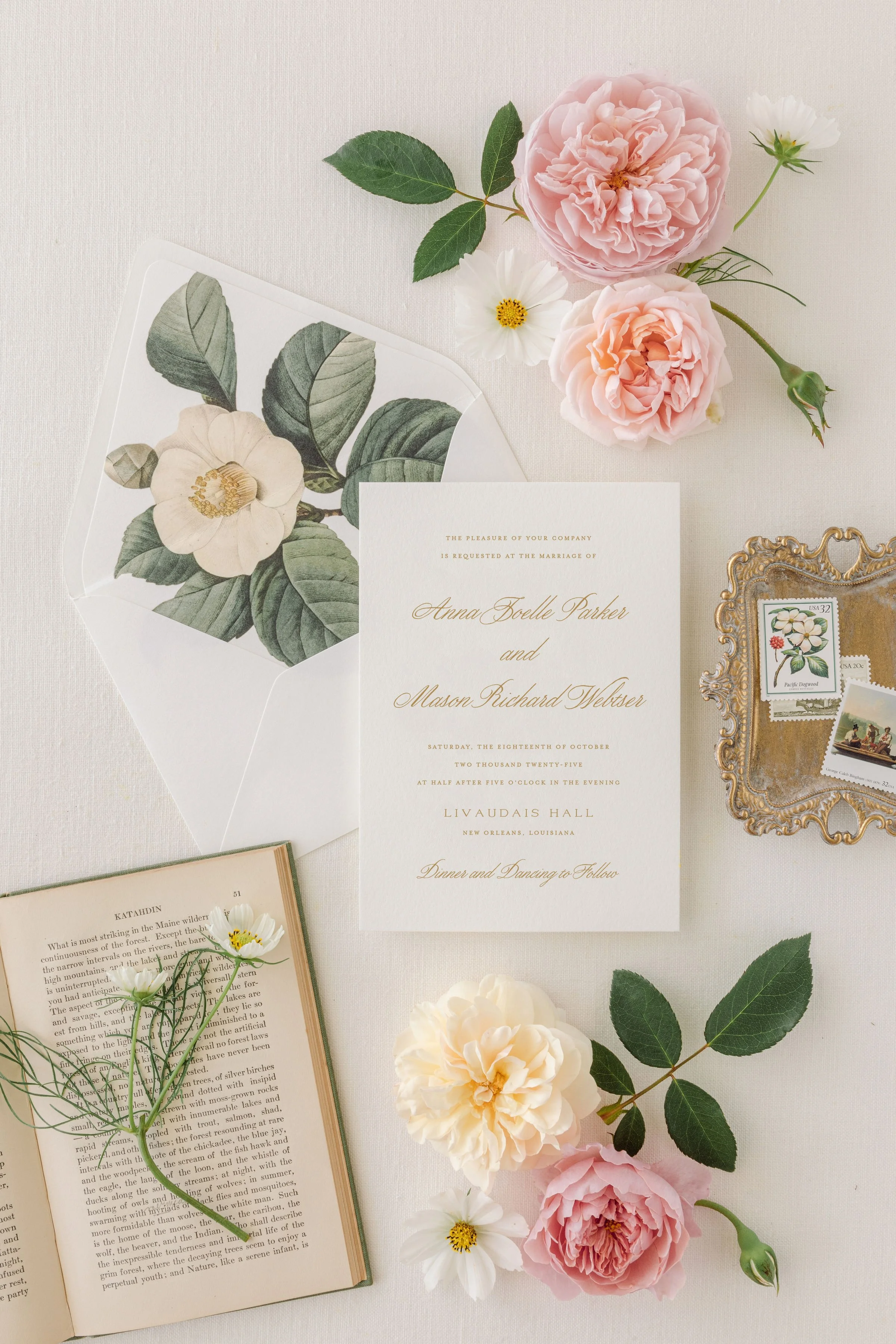 letterpress wedding invitation suite