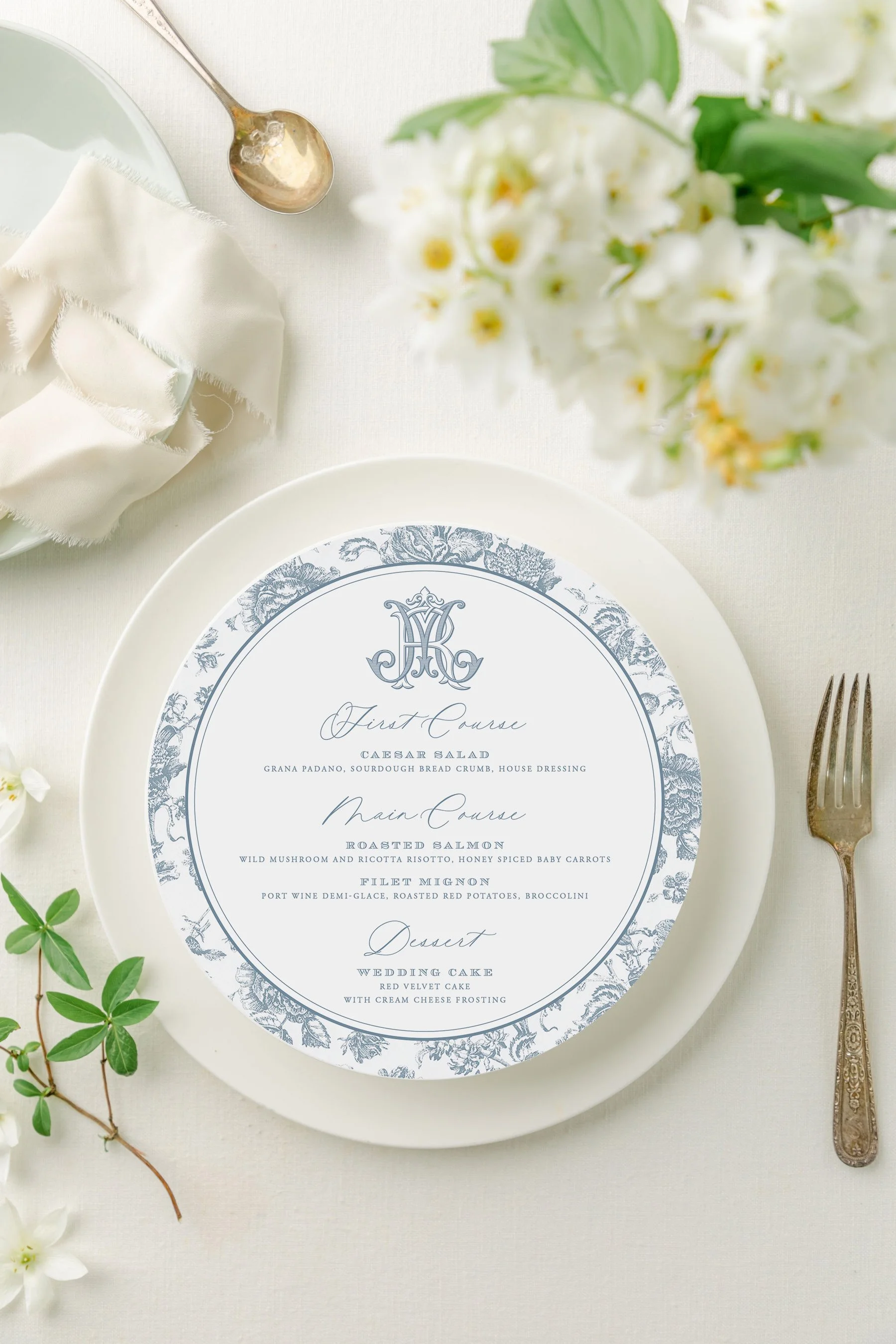 round wedding menu cards (Copy)