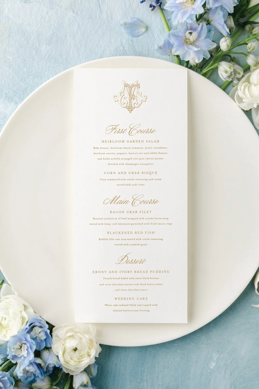 Palermo | Wedding Menu Cards — Betty Lu Paperie, image size:1000x1500