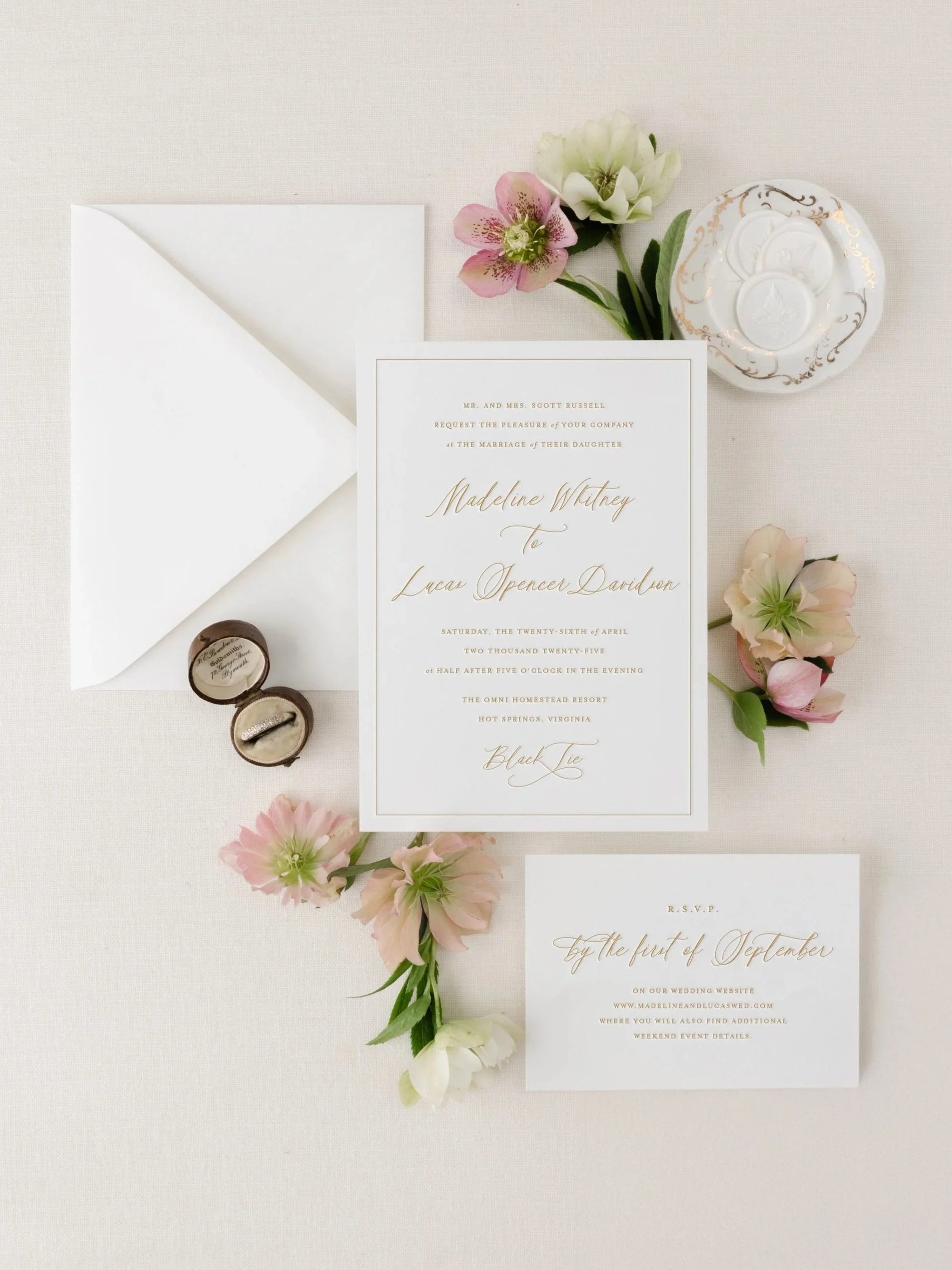 letterpress wedding invitation suite