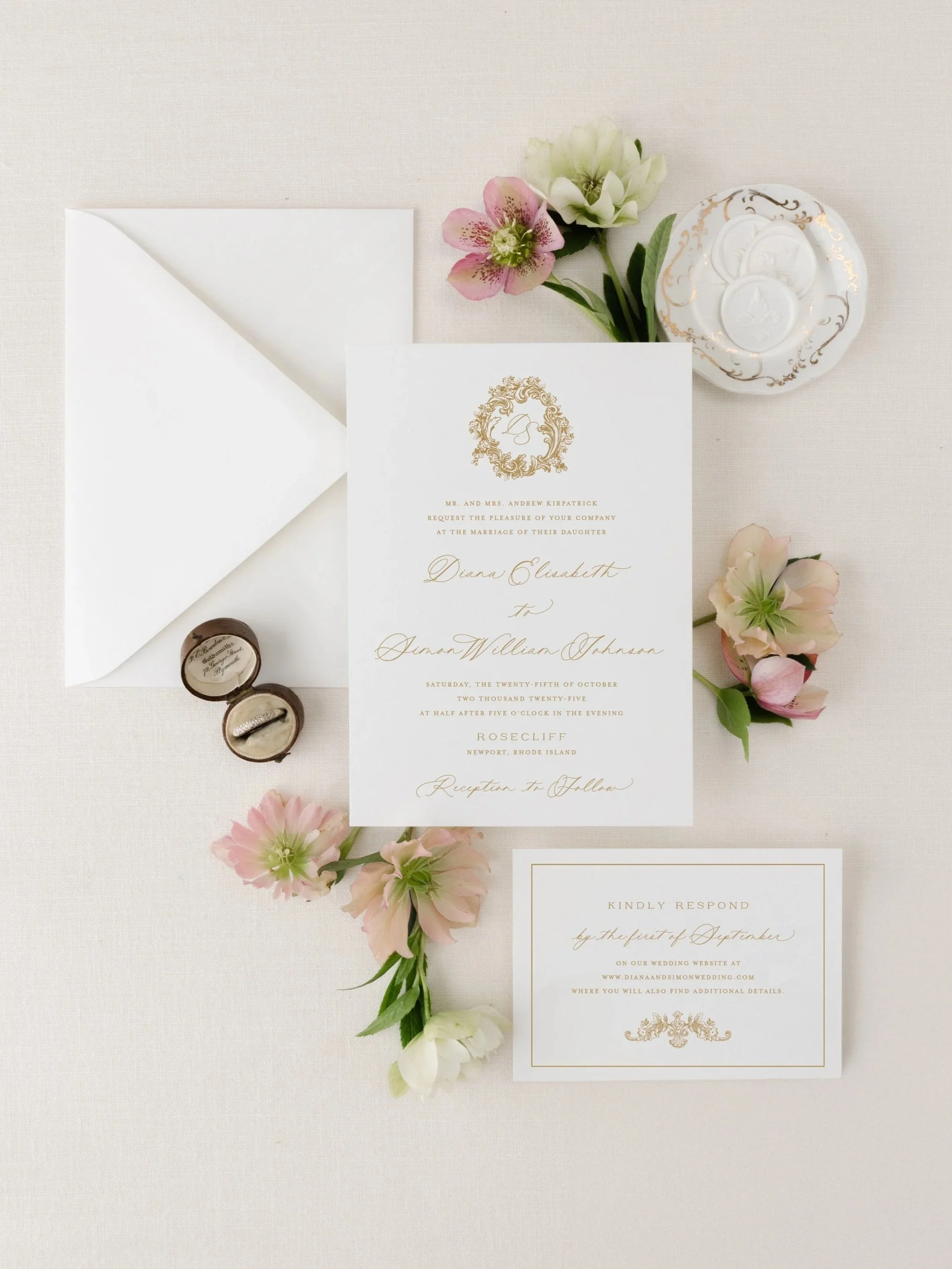 letterpress wedding invitation suite