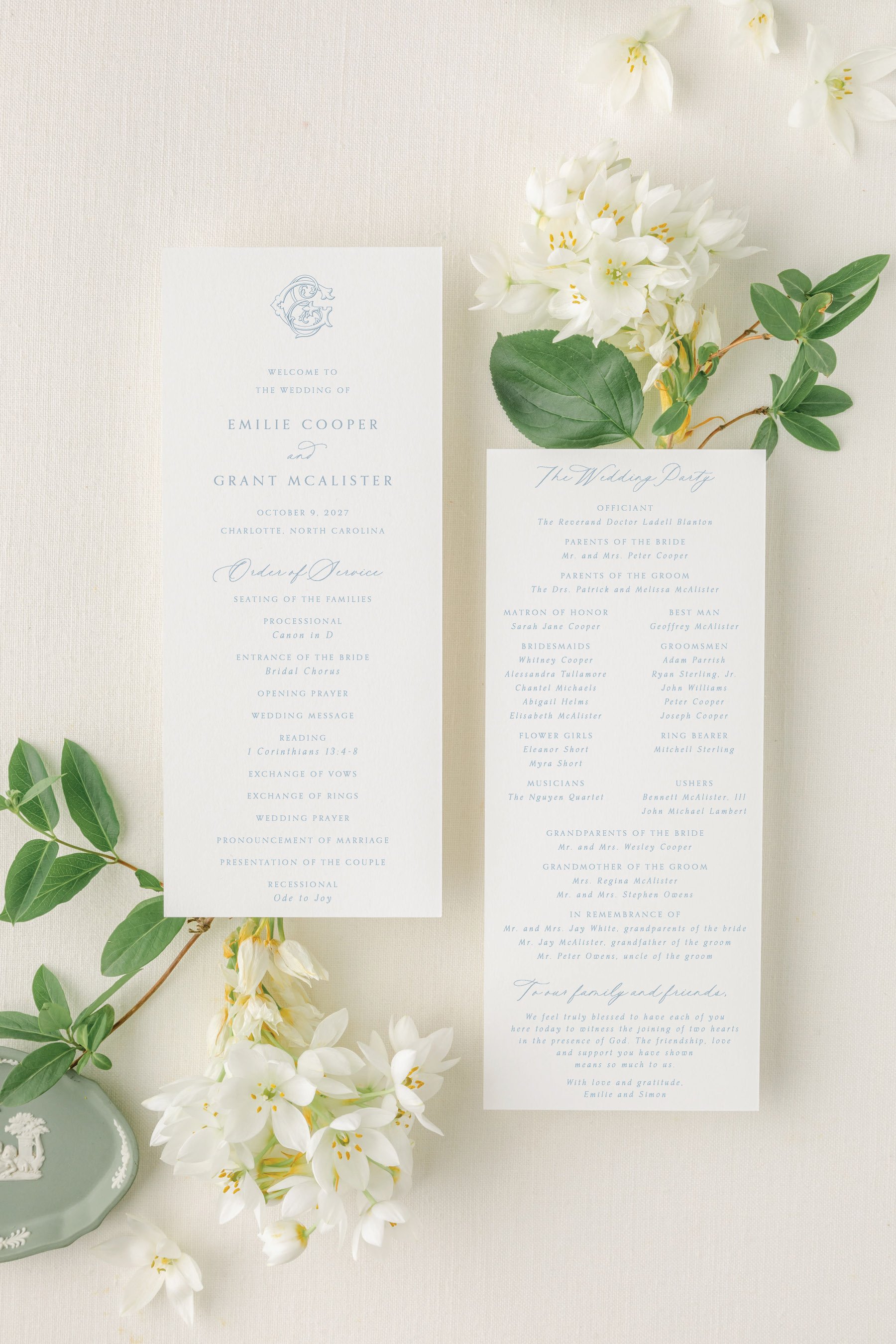 Kennedy | Wedding Program Cards