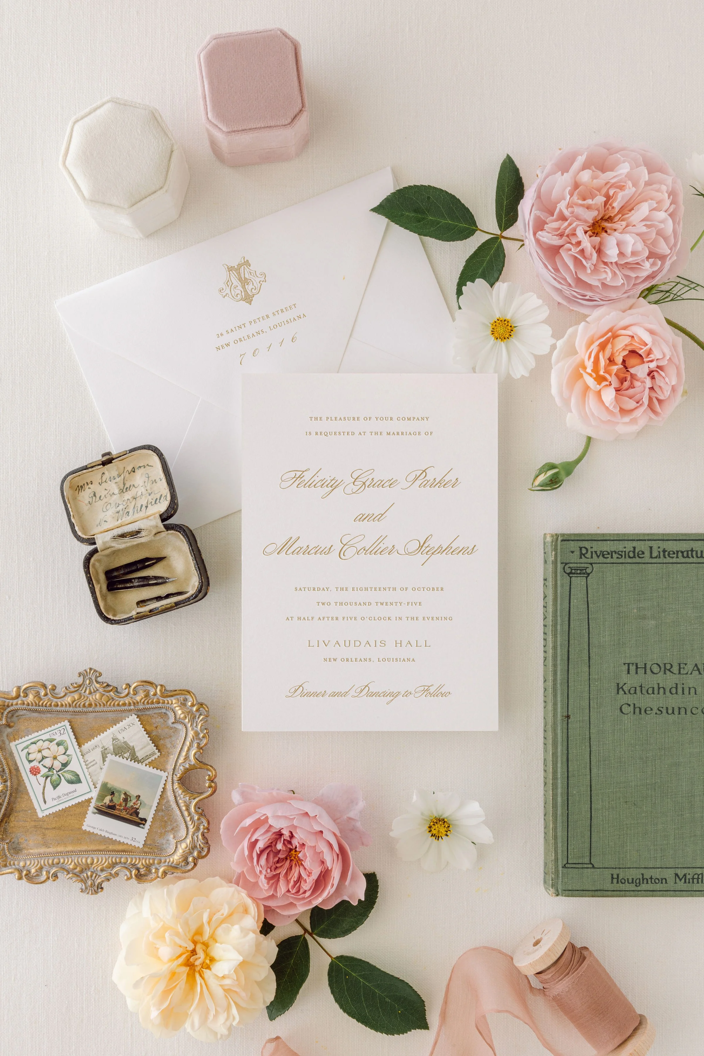 letterpress wedding invitation suite