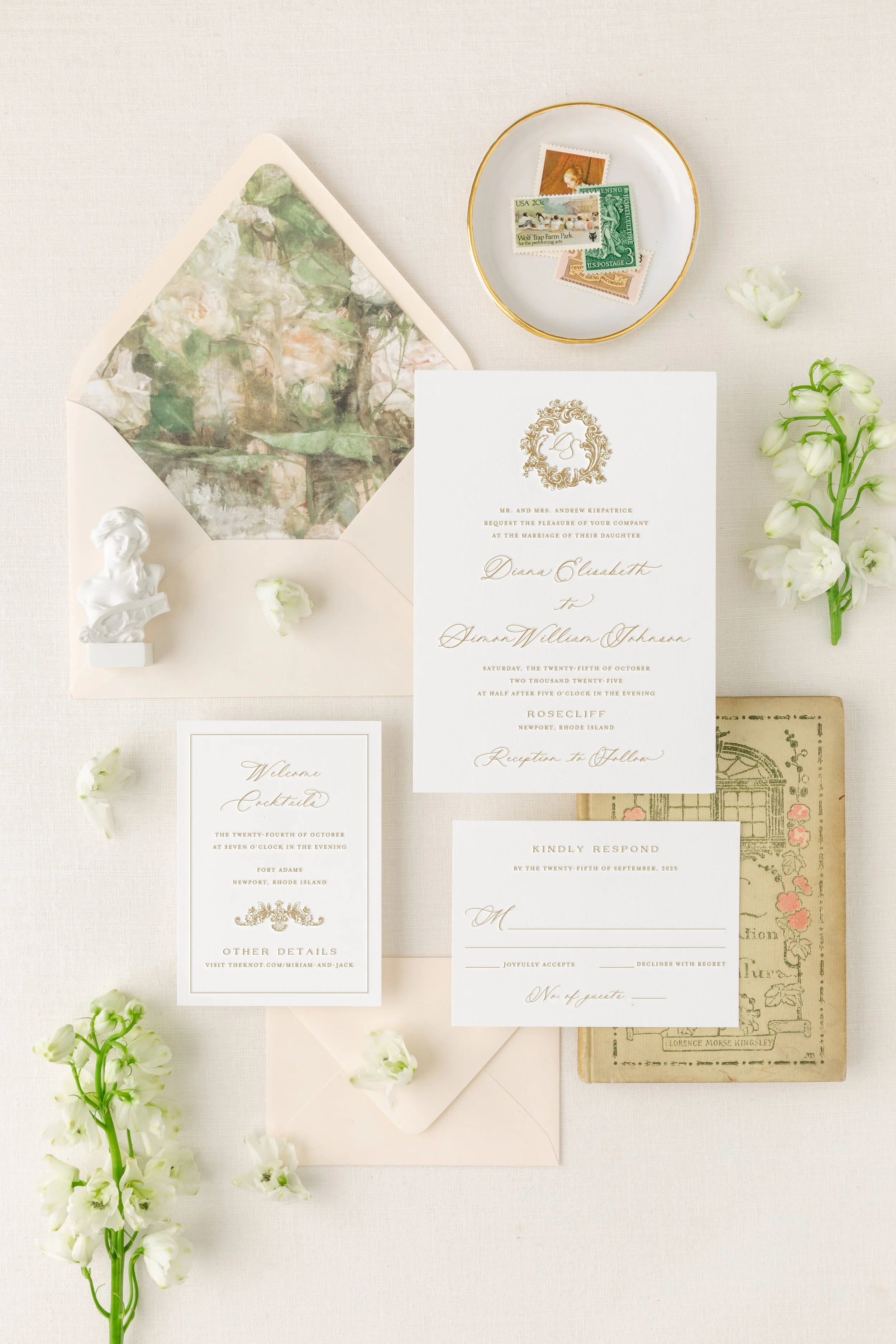 letterpress wedding invitation suite