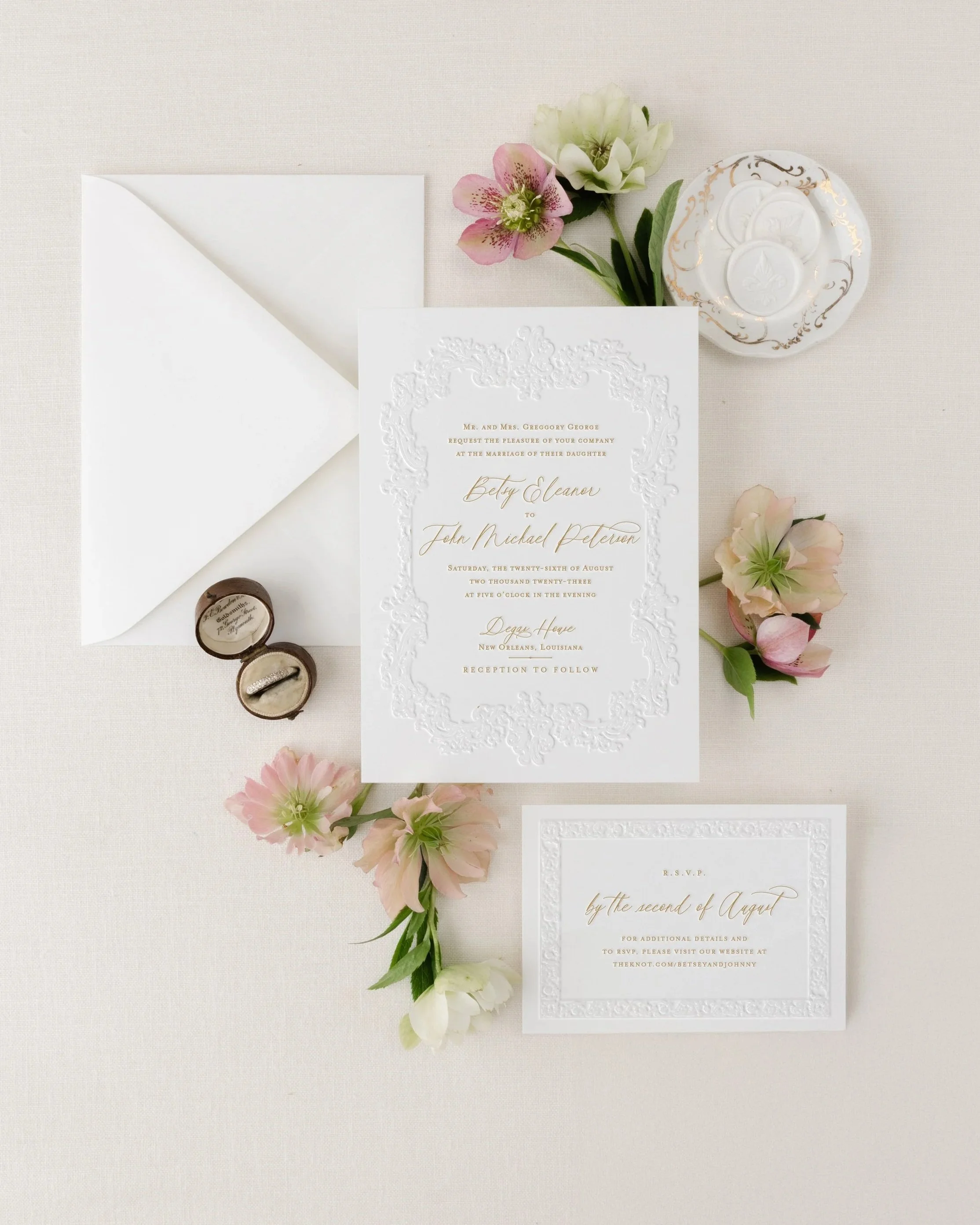 letterpress wedding invitation suite