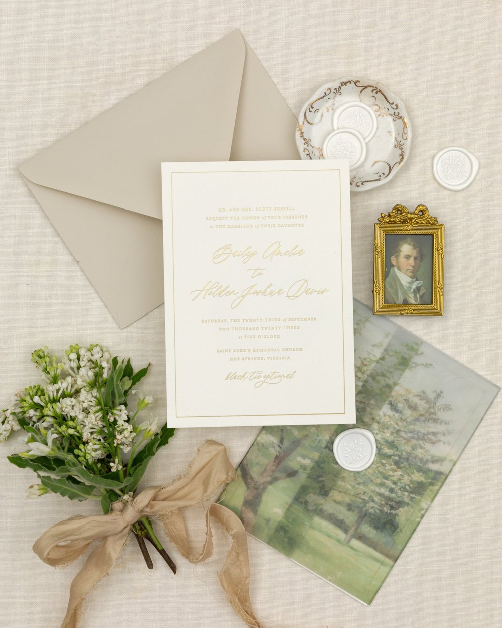 Rileys & Co 50 Pack Wedding Invitation Cards with Envelopes and