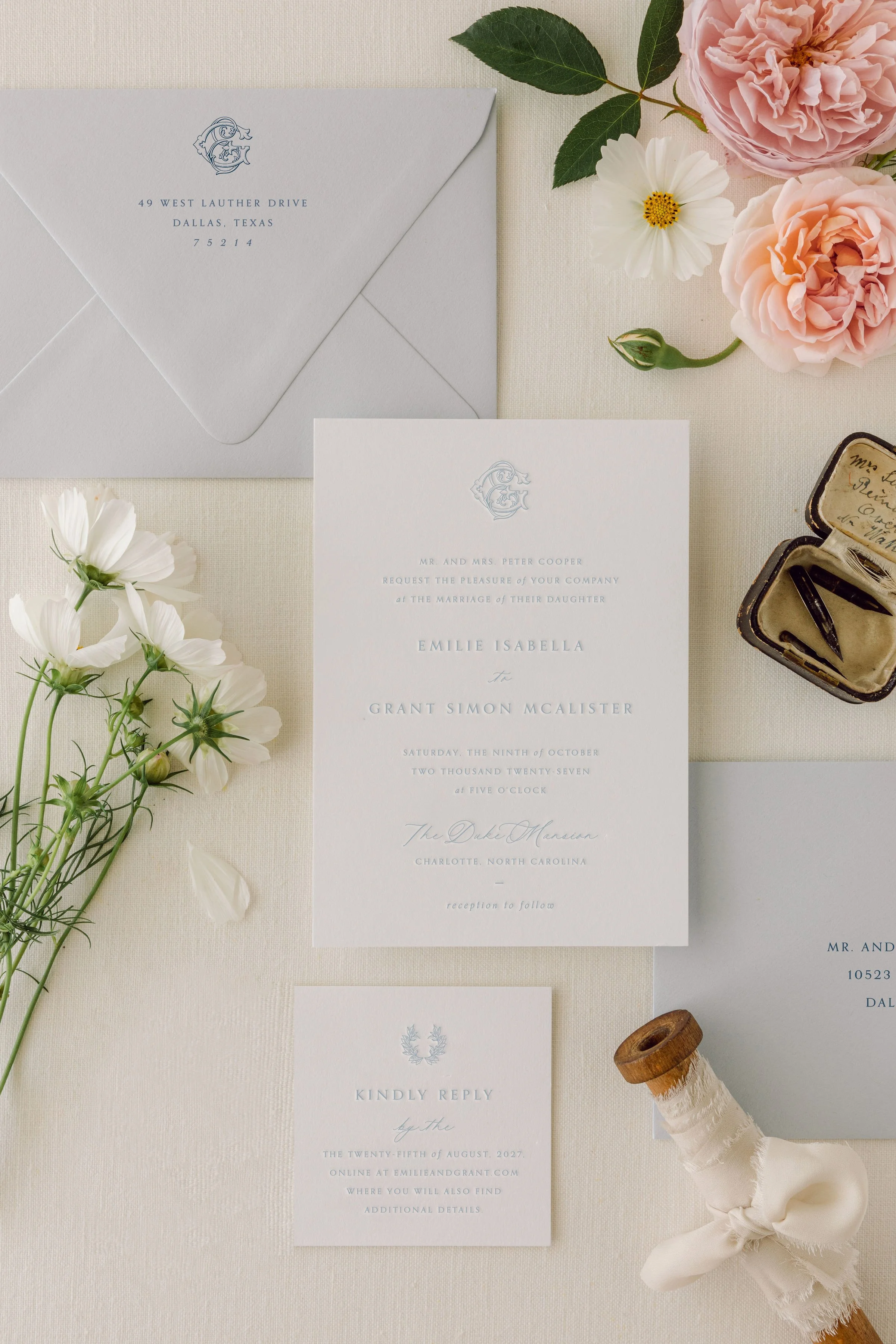 letterpress wedding invitation suite (Copy)