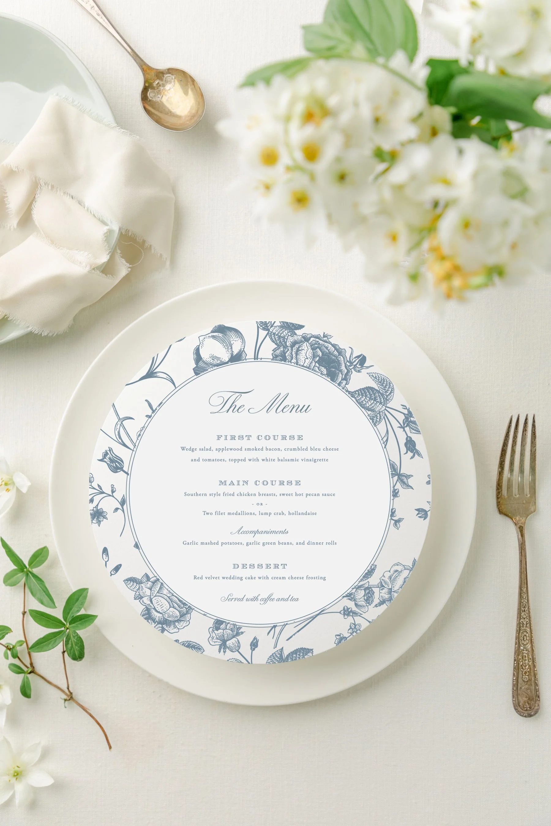 Diana | Round Wedding Menus