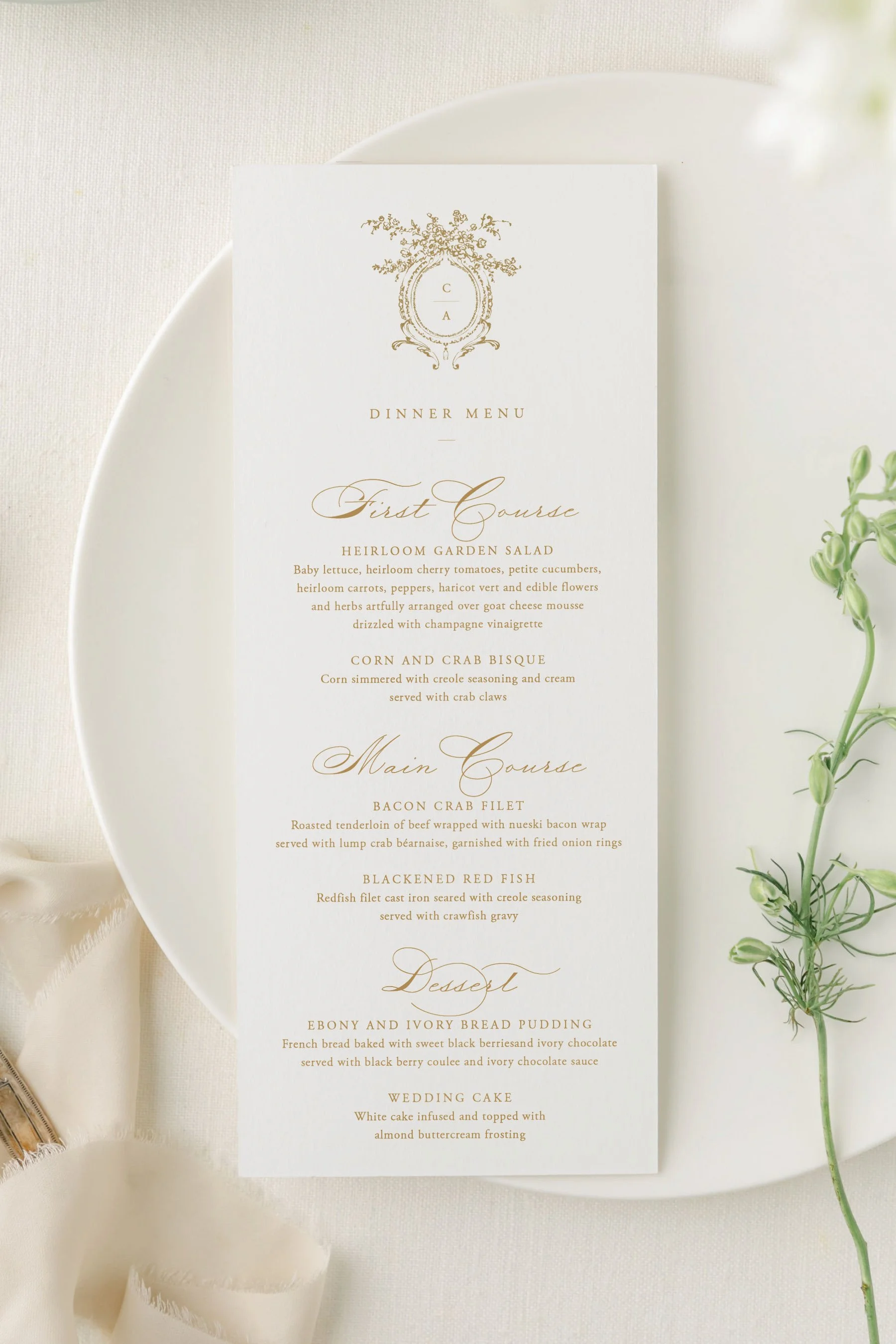 Wedding Menu Cards (Copy)