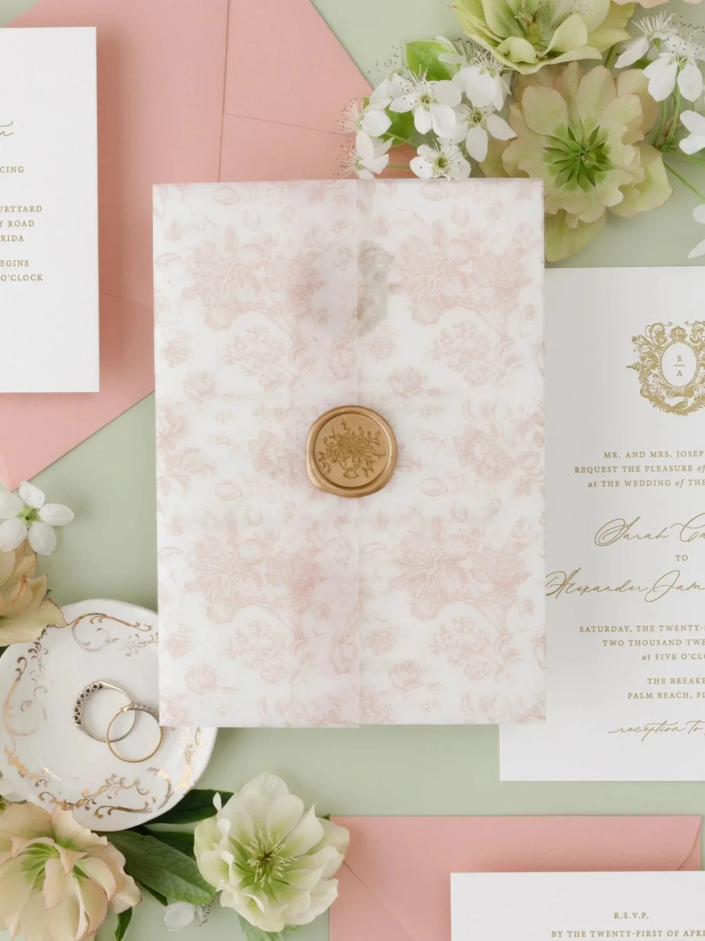 Printed Vellum Wrap + Wax Seal