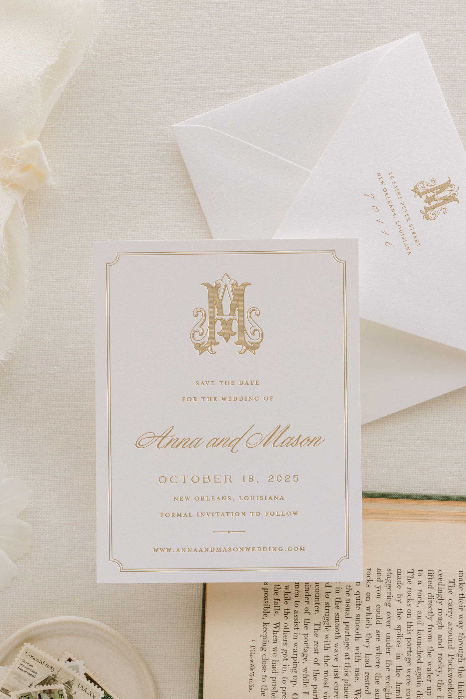 simple wedding save the date card