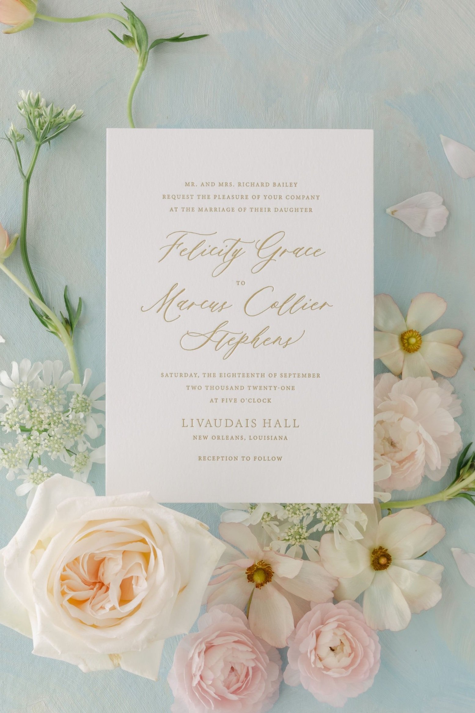 letterpress wedding invitation suite
