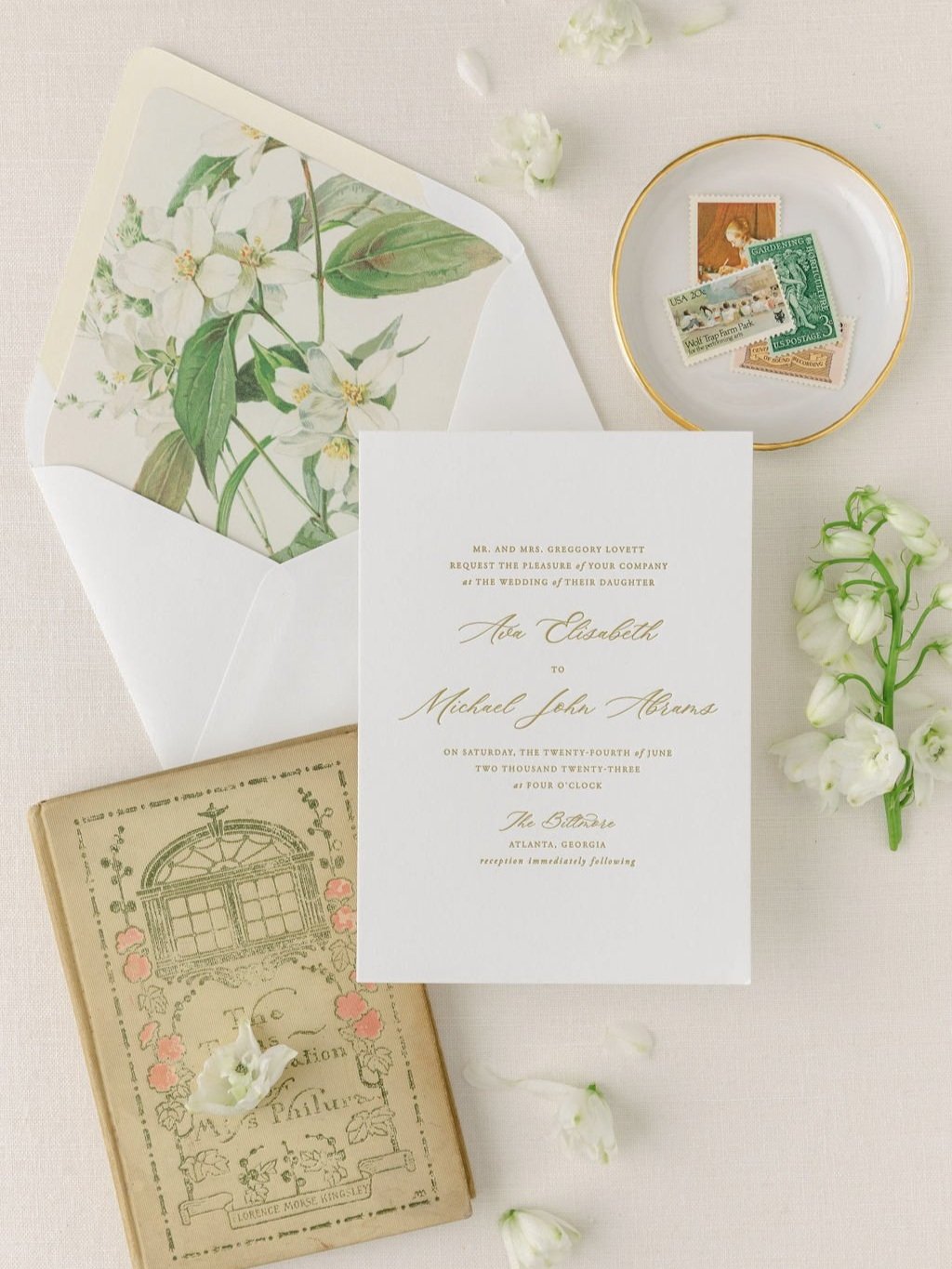 letterpress wedding invitation suite