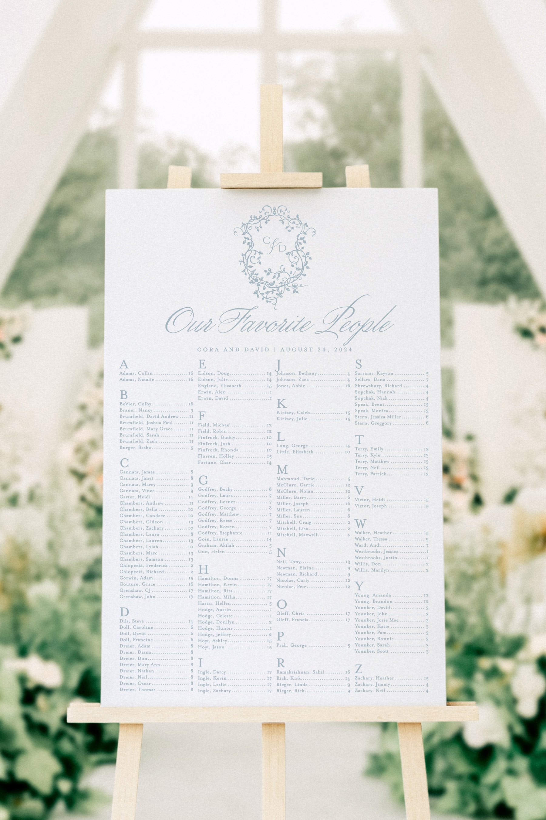 Wedding Seating Chart Sign