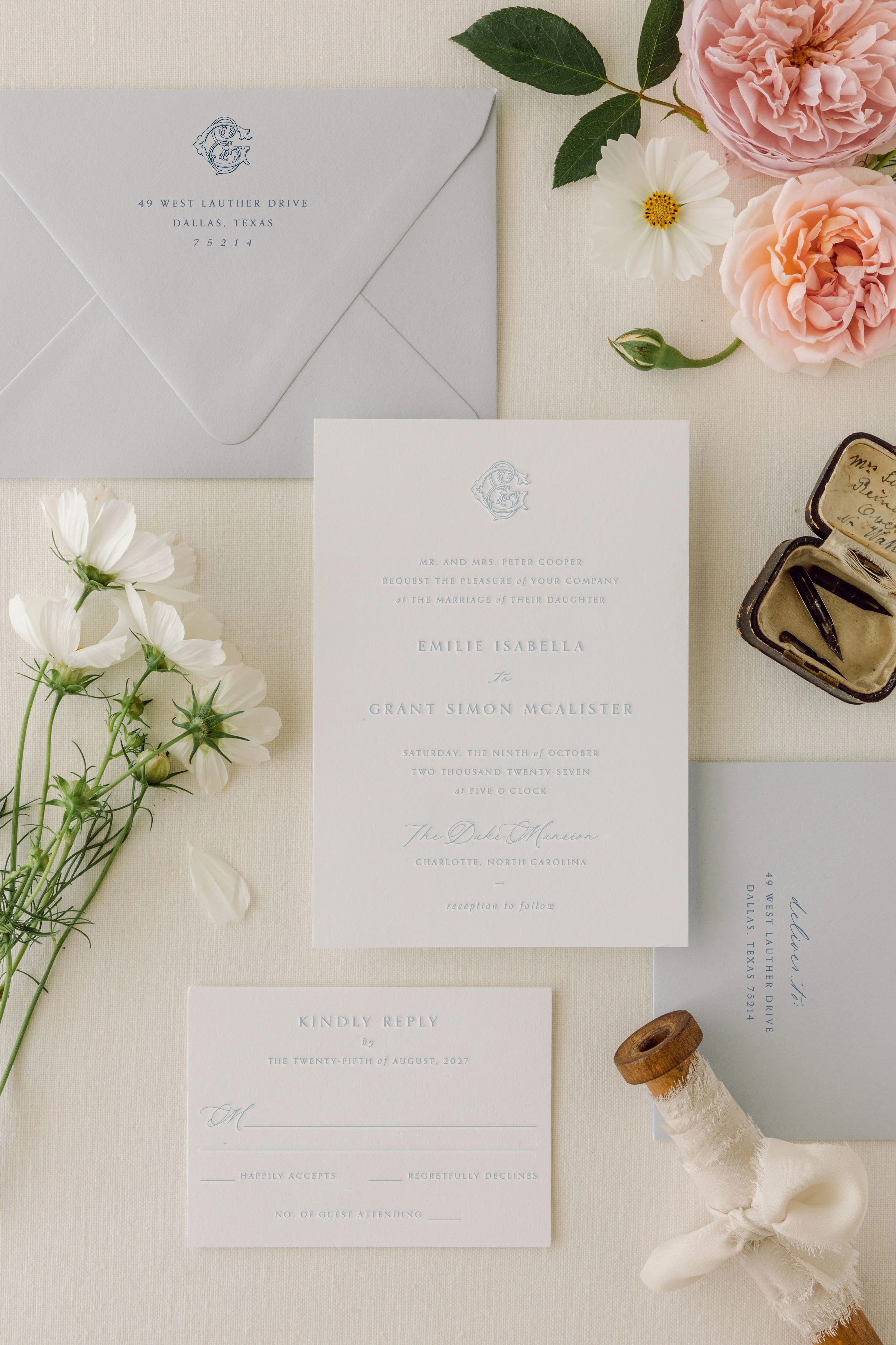 letterpress wedding invitation suite (Copy)