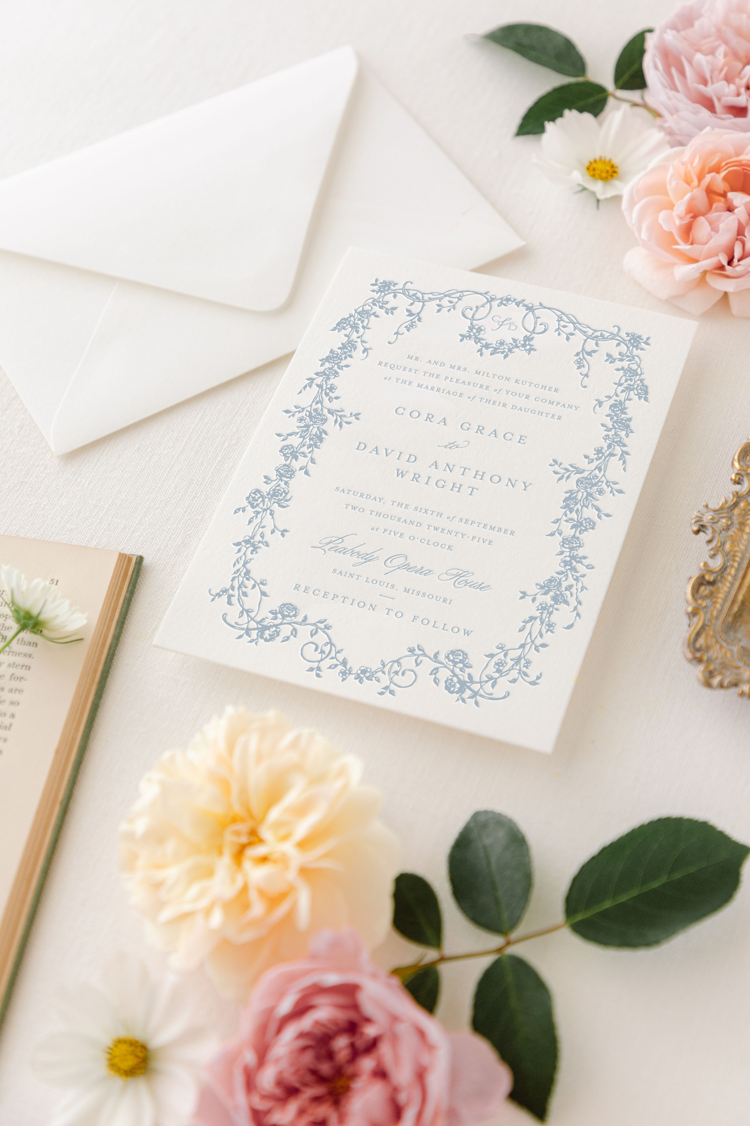 letterpress wedding invitation suite