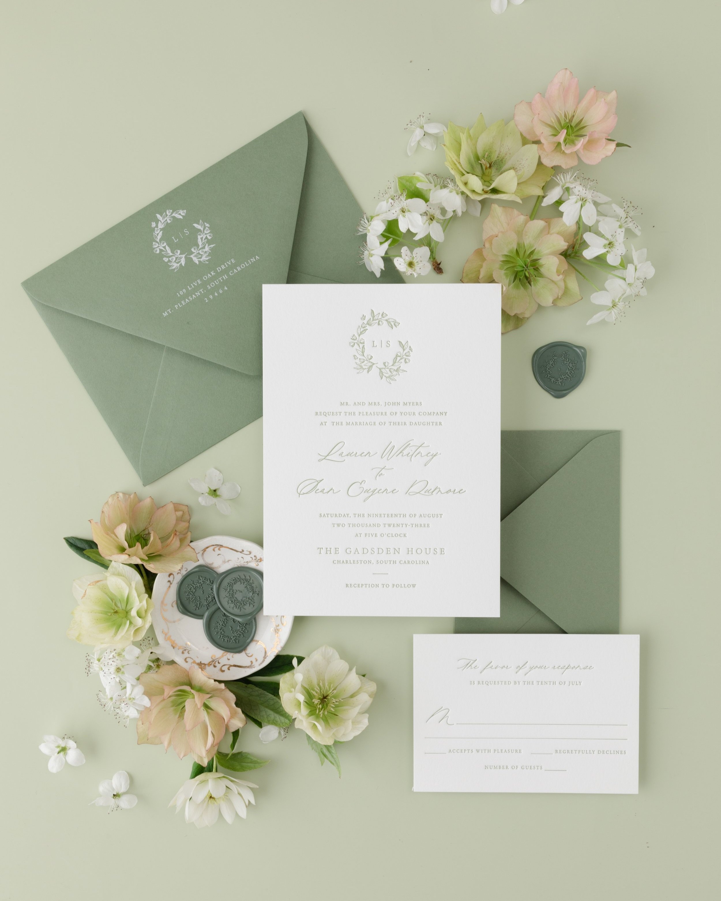 letterpress wedding invitation suite