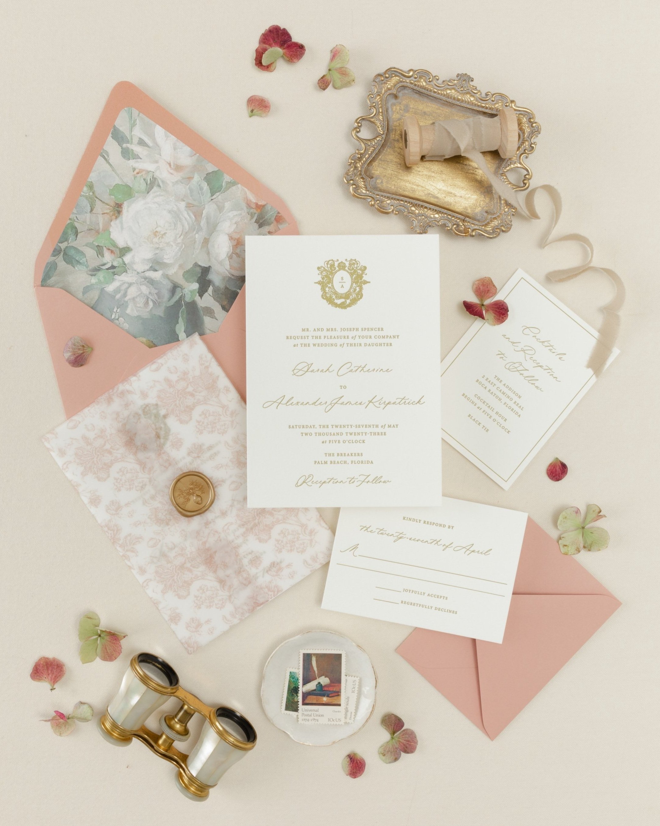 letterpress wedding invitation suite