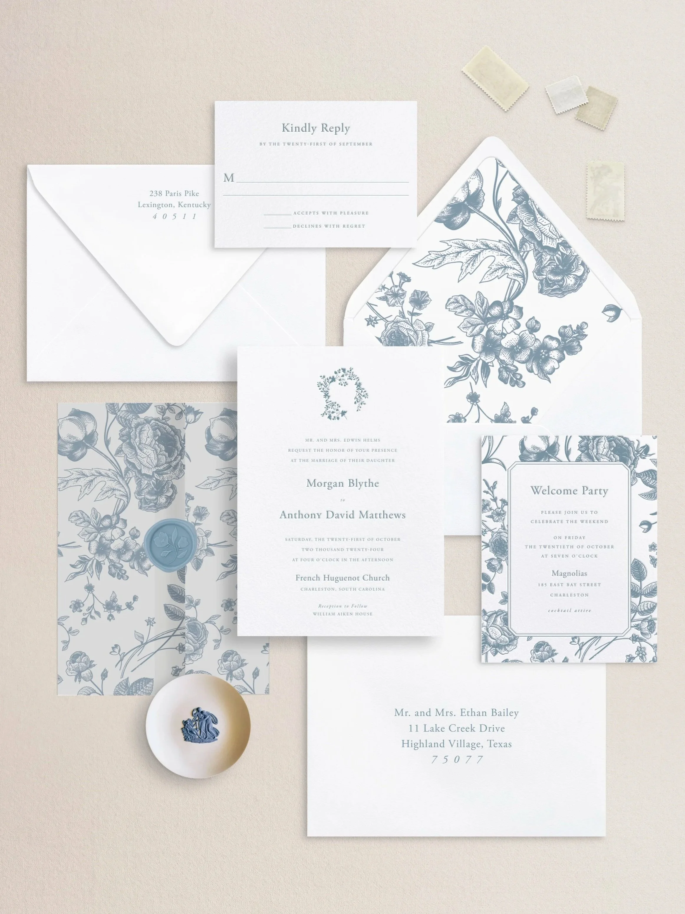 letterpress wedding invitation suite