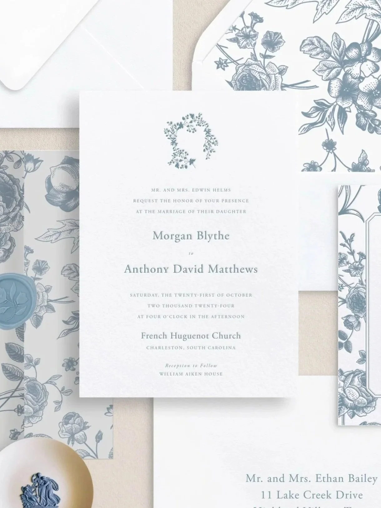 letterpress wedding invitation suite