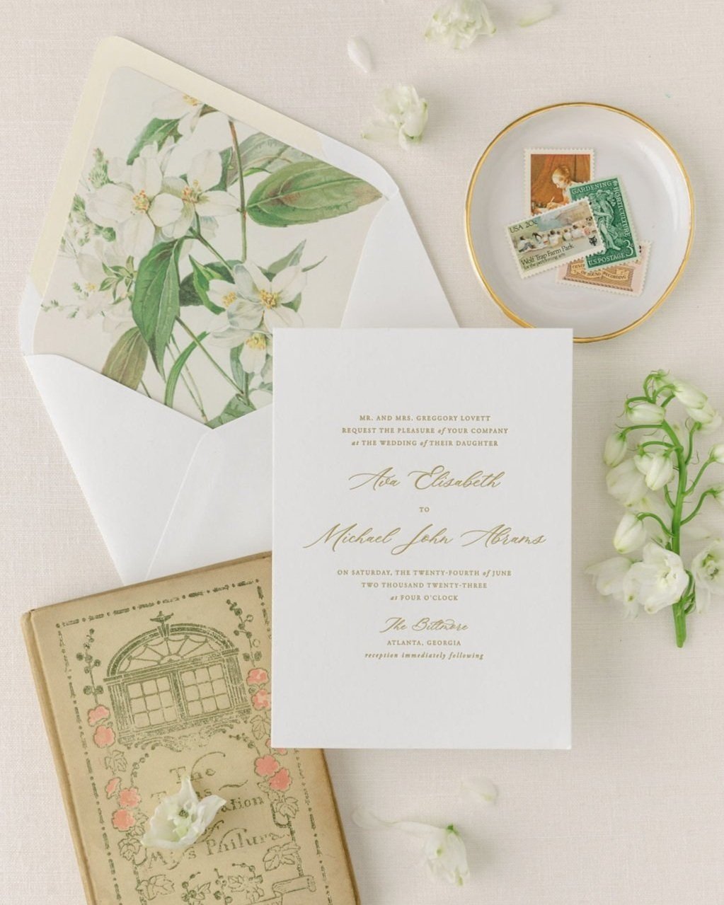 letterpress wedding invitation suite