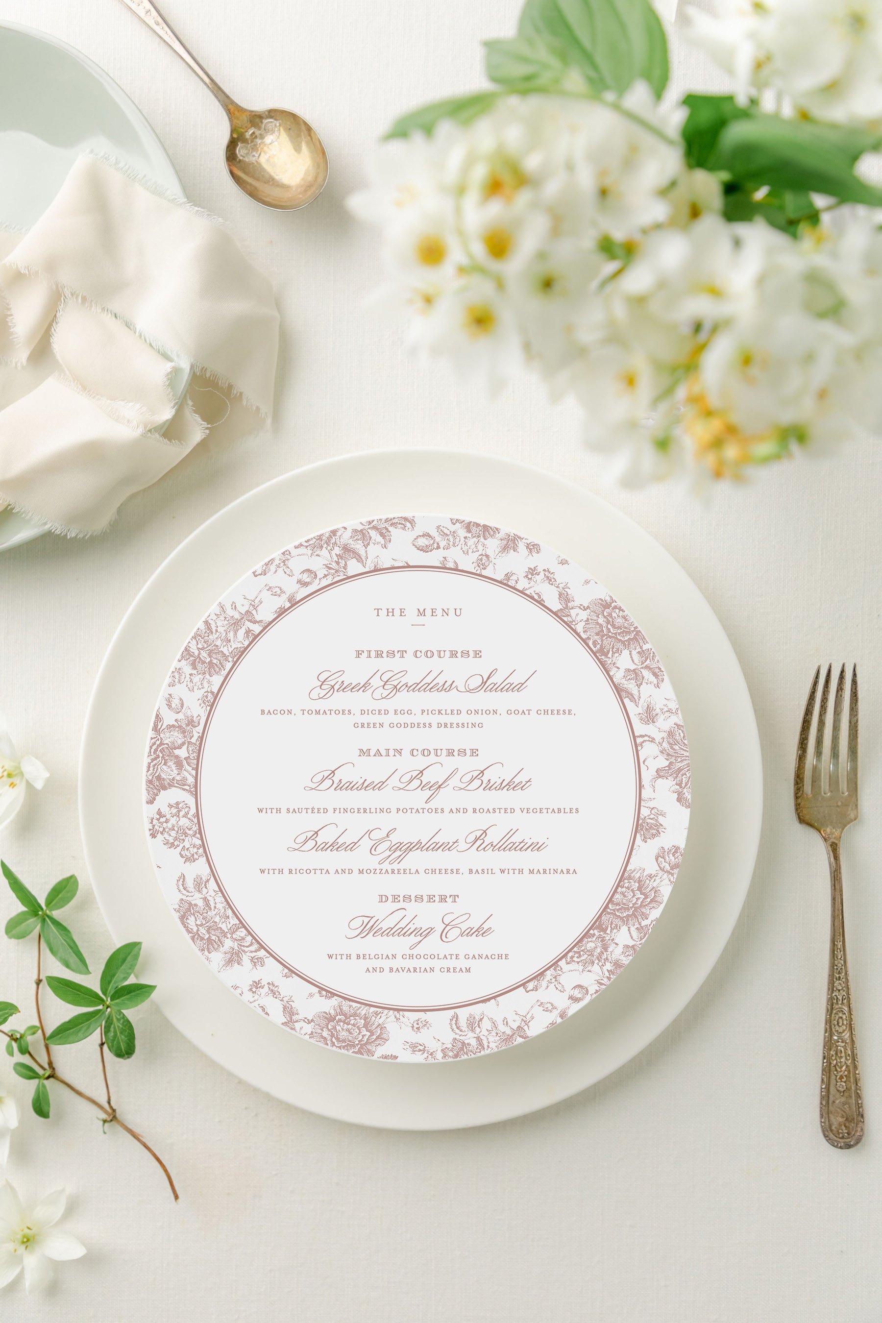 round wedding menu cards (Copy)