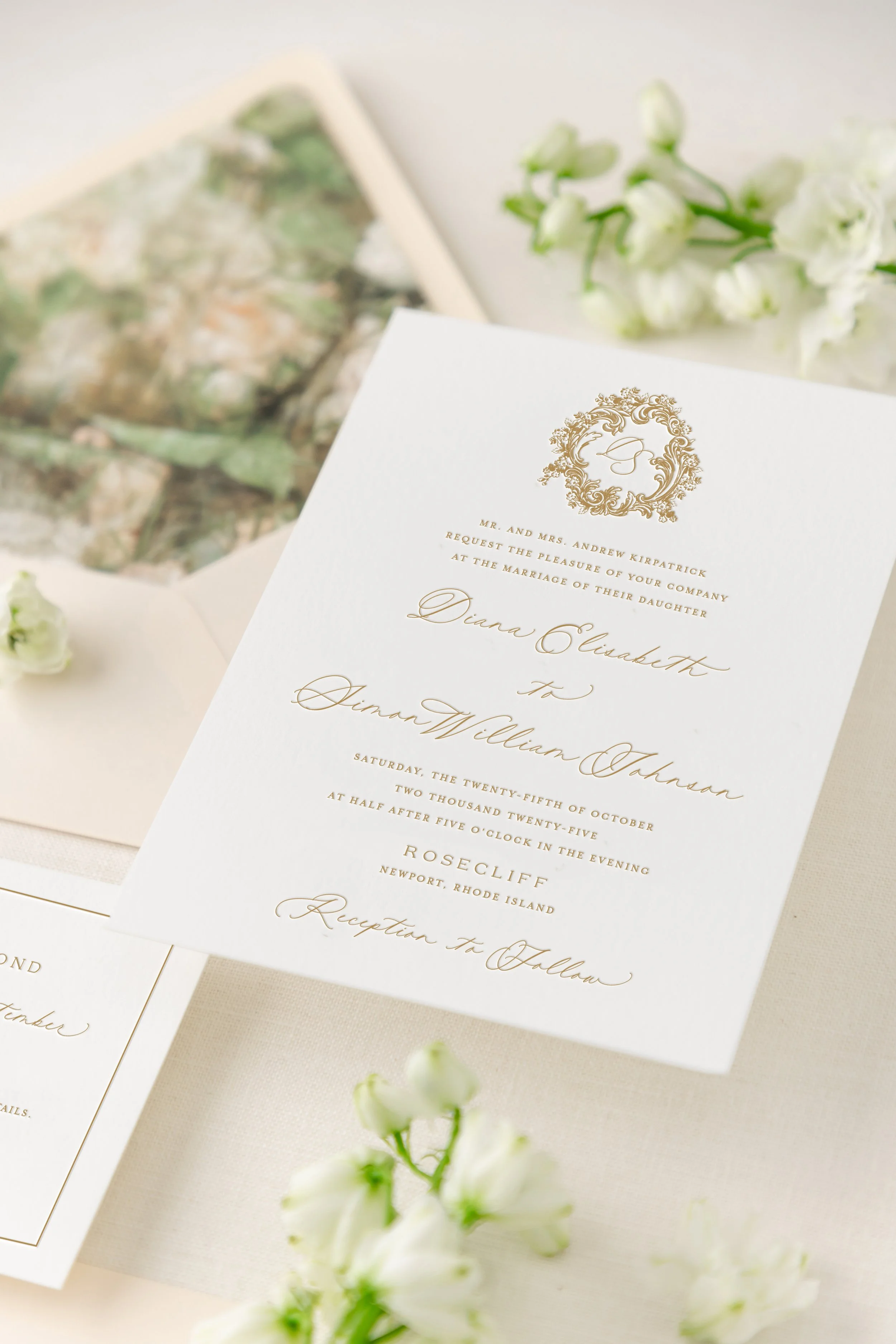 letterpress wedding invitation suite