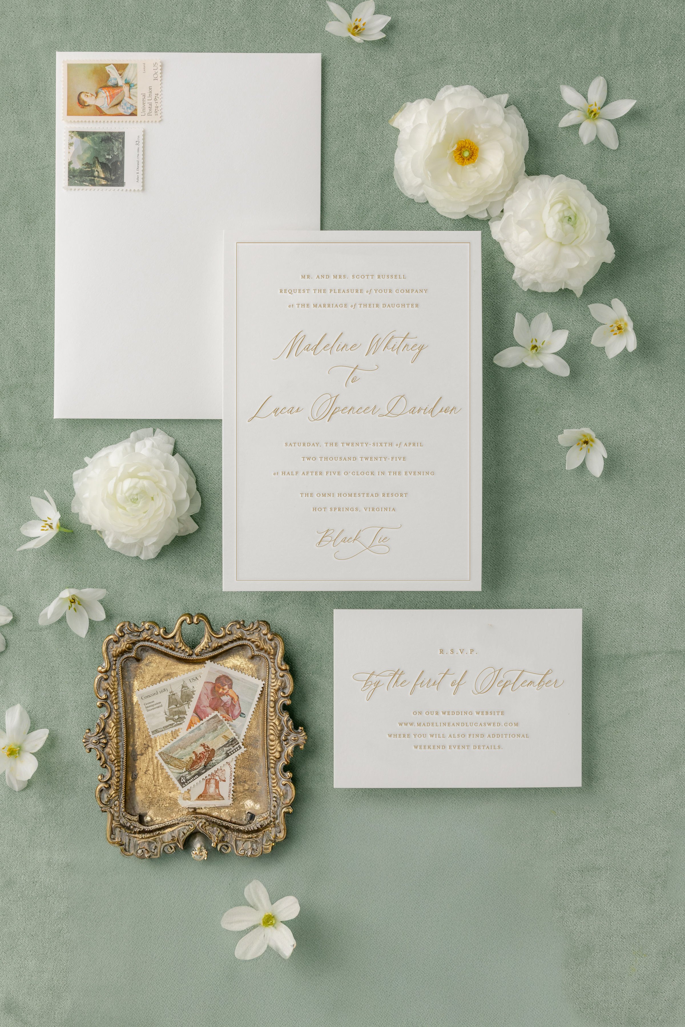 letterpress wedding invitation suite