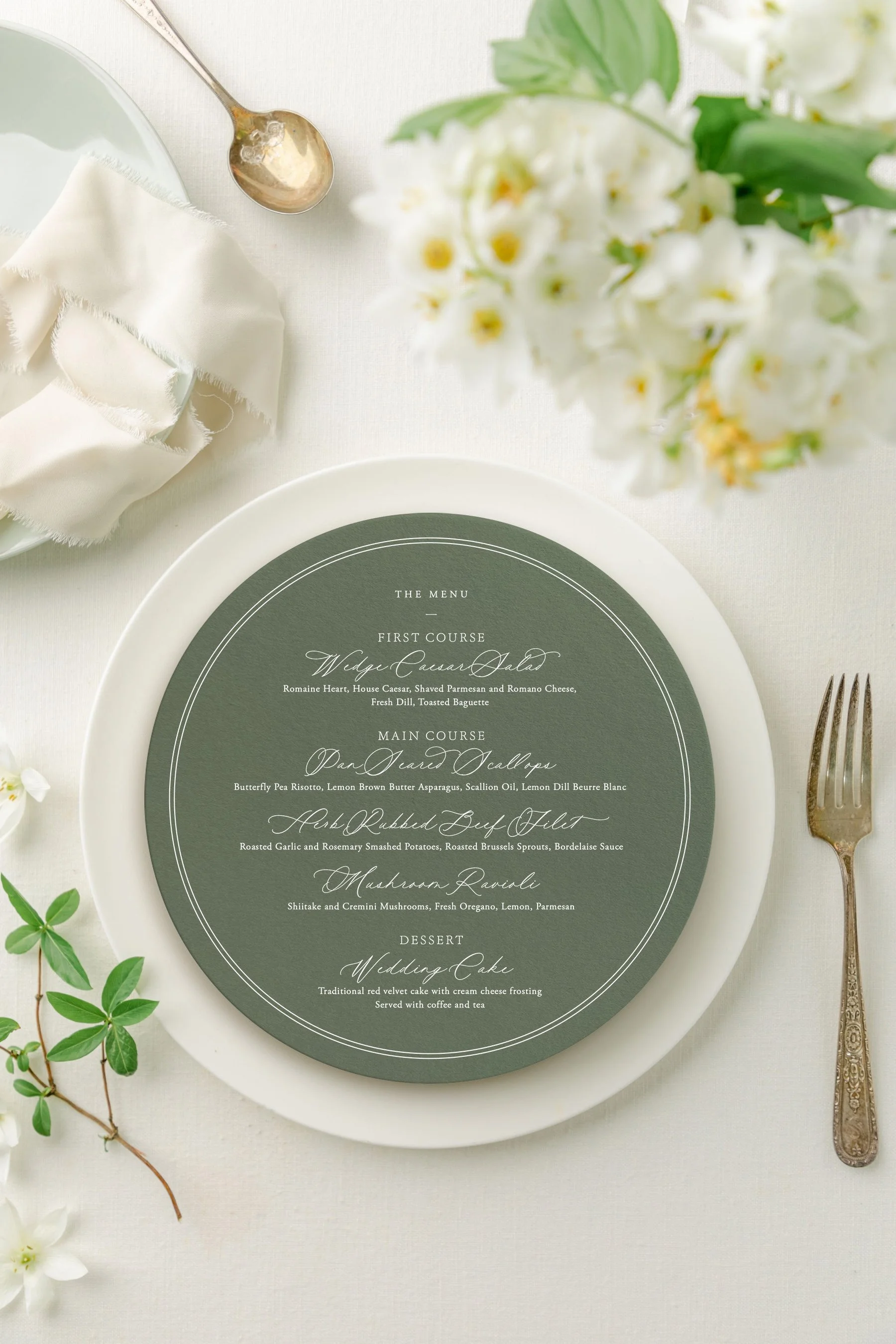 round wedding menu cards (Copy)