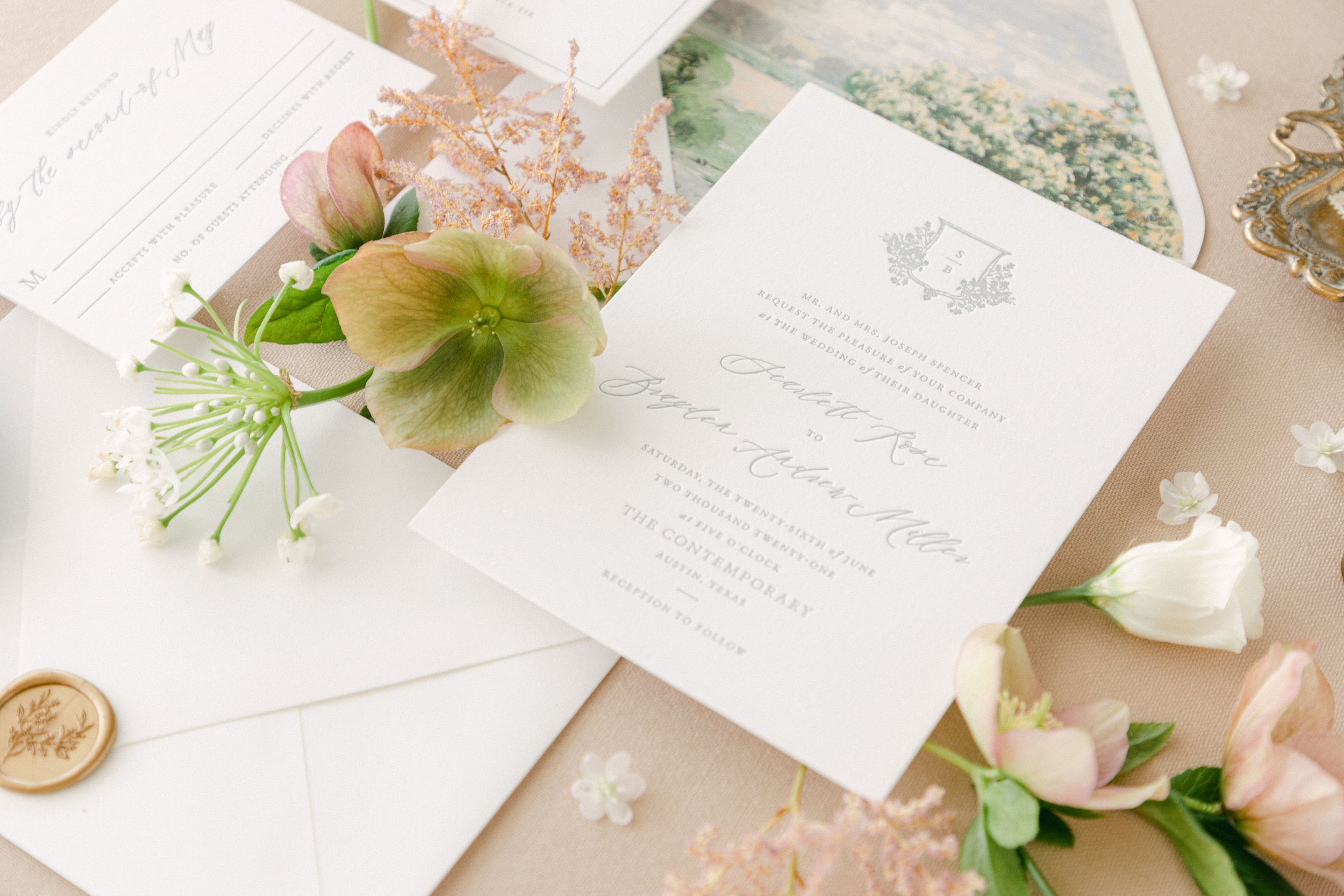 No. 10  Wedding Invitation, Digitally Printed — Betty Lu Paperie
