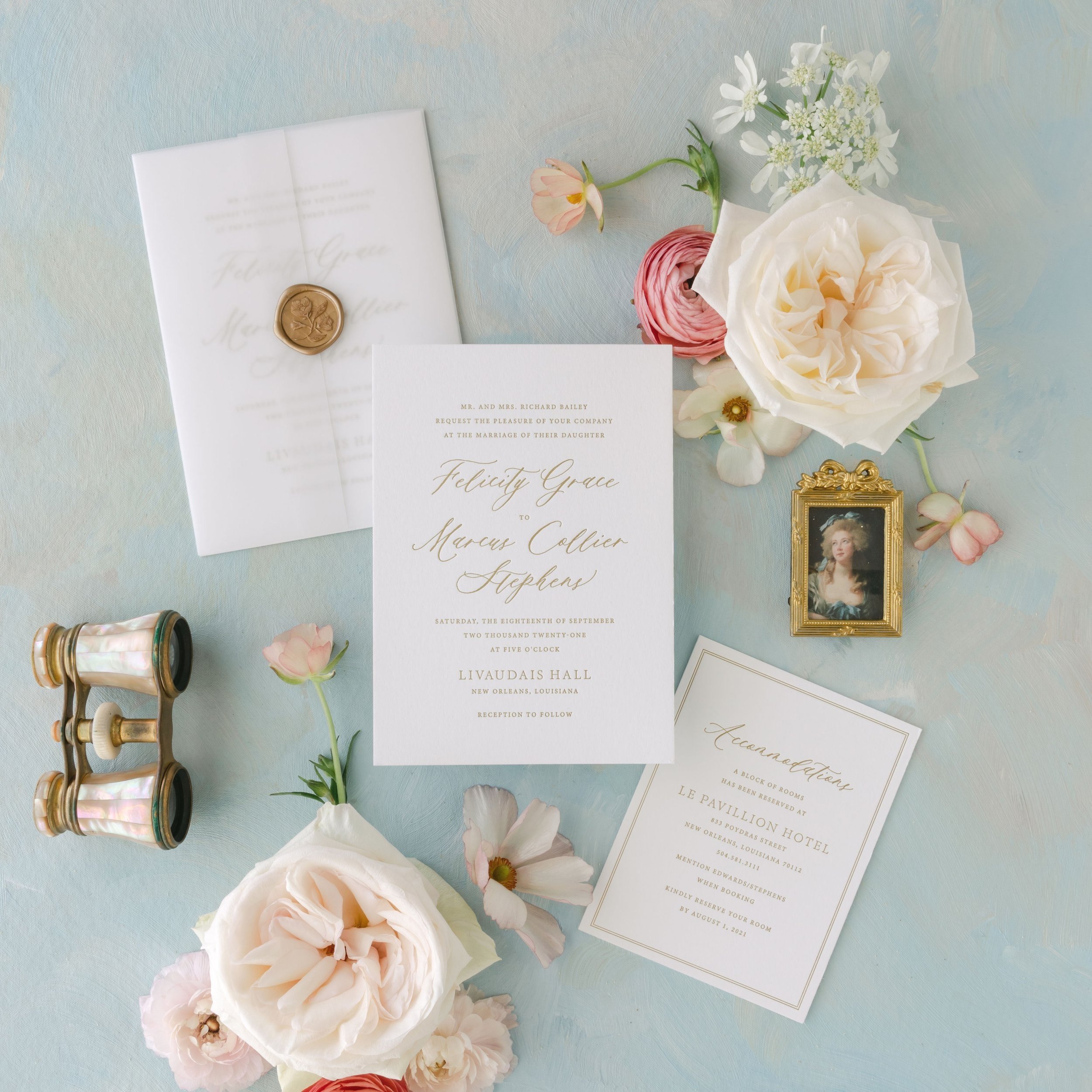 letterpress wedding invitation suite