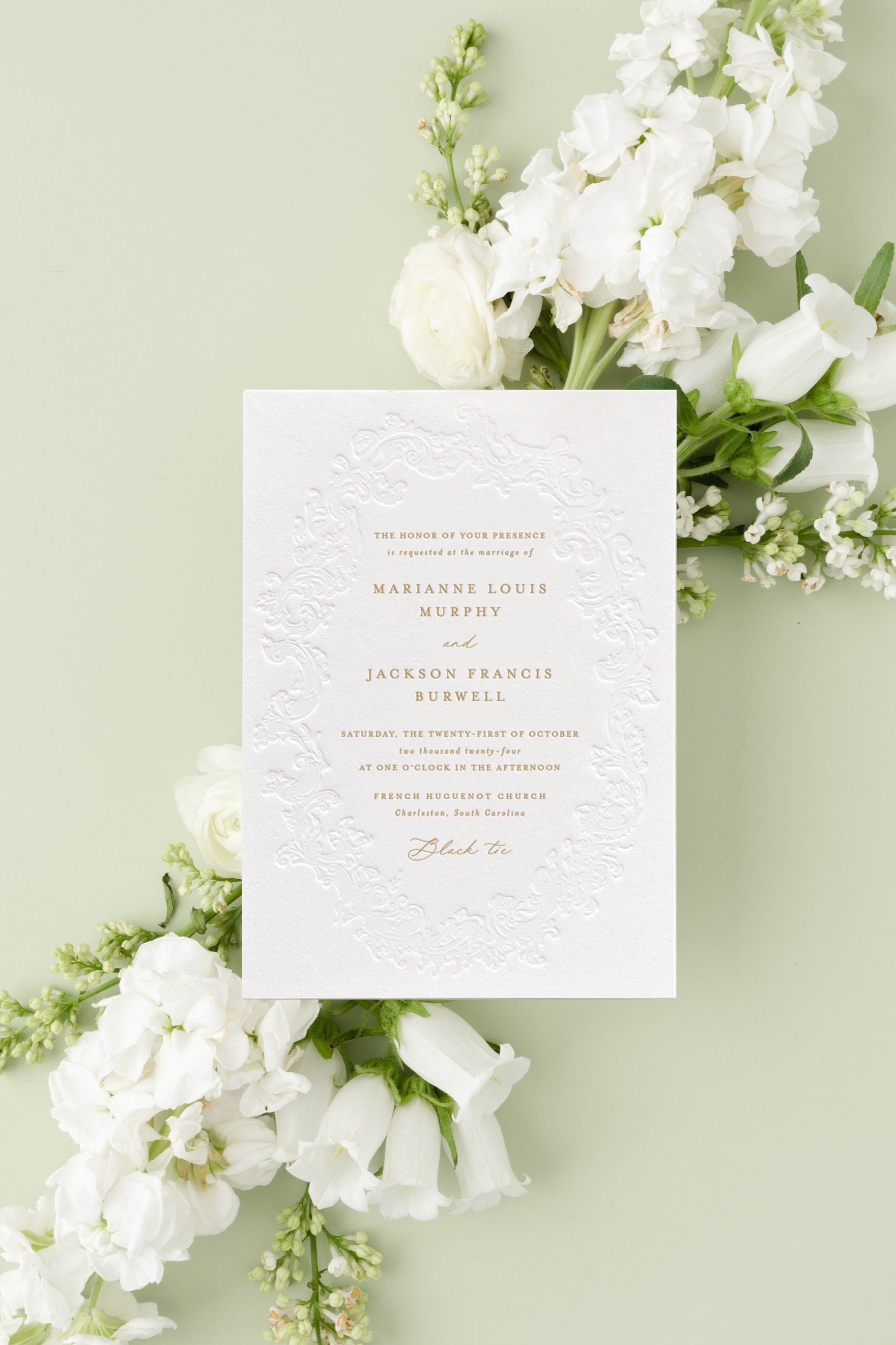 letterpress wedding invitation suite