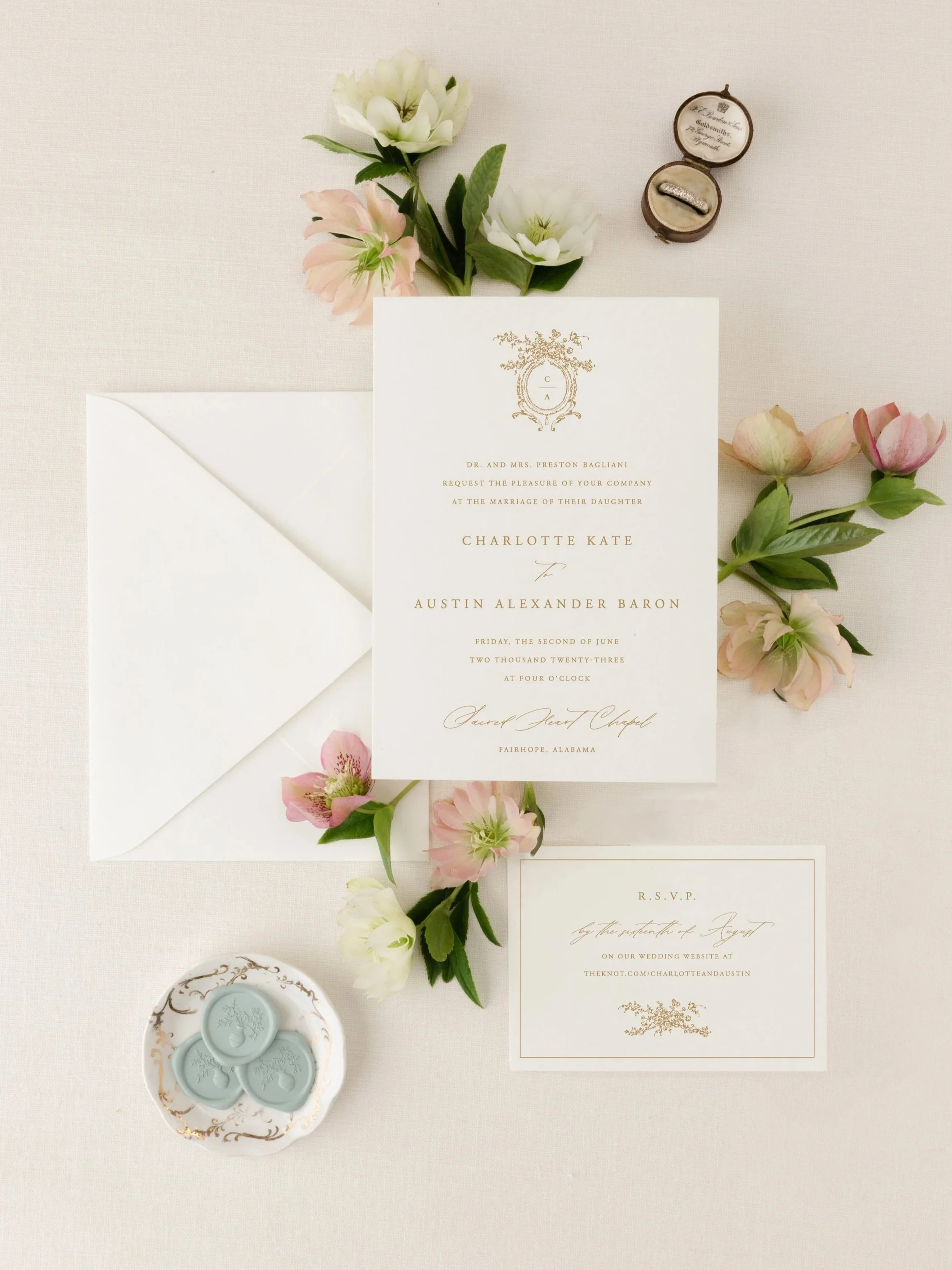 letterpress wedding invitation suite