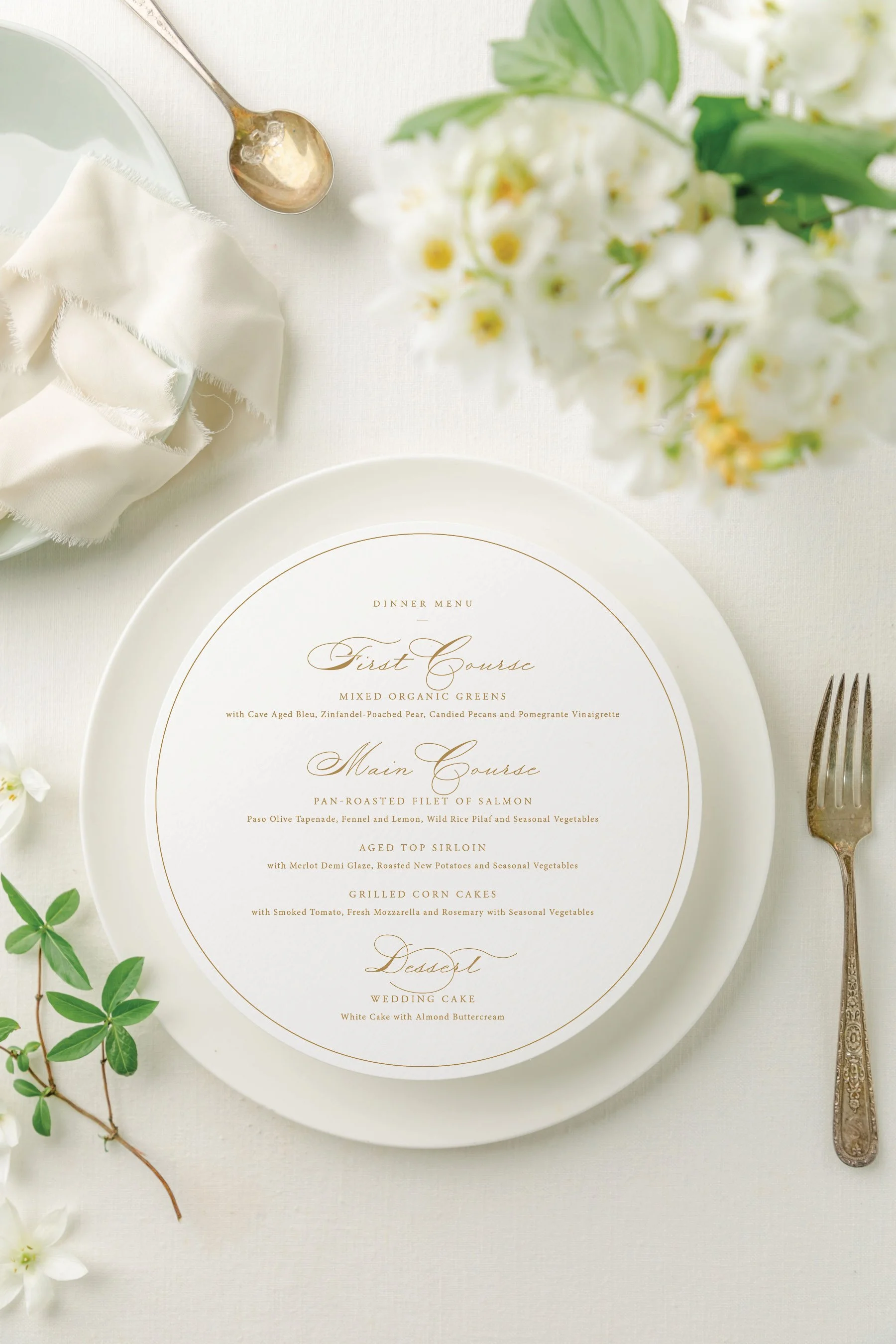 round wedding menu cards (Copy)
