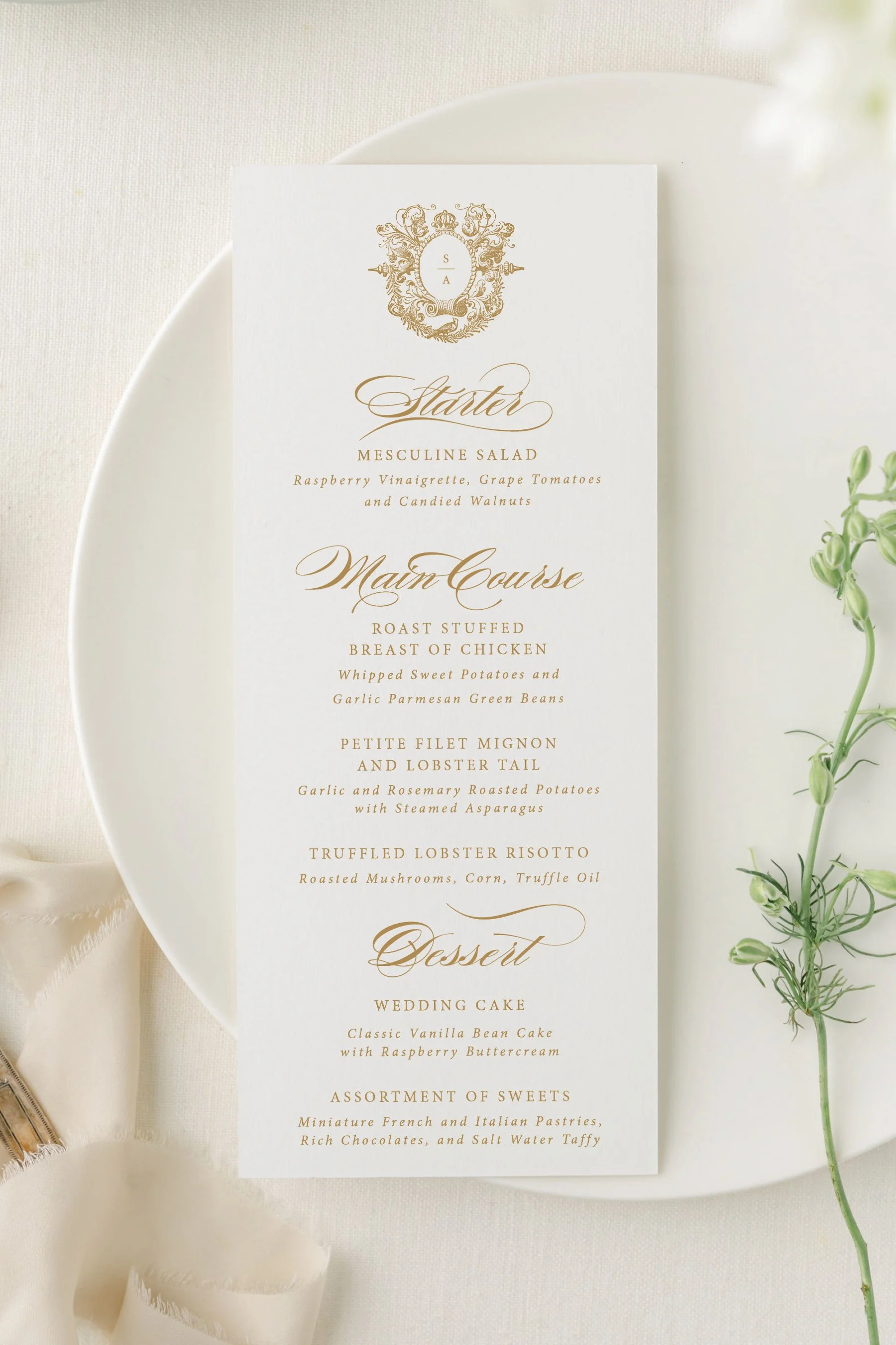 Wedding Menu Cards