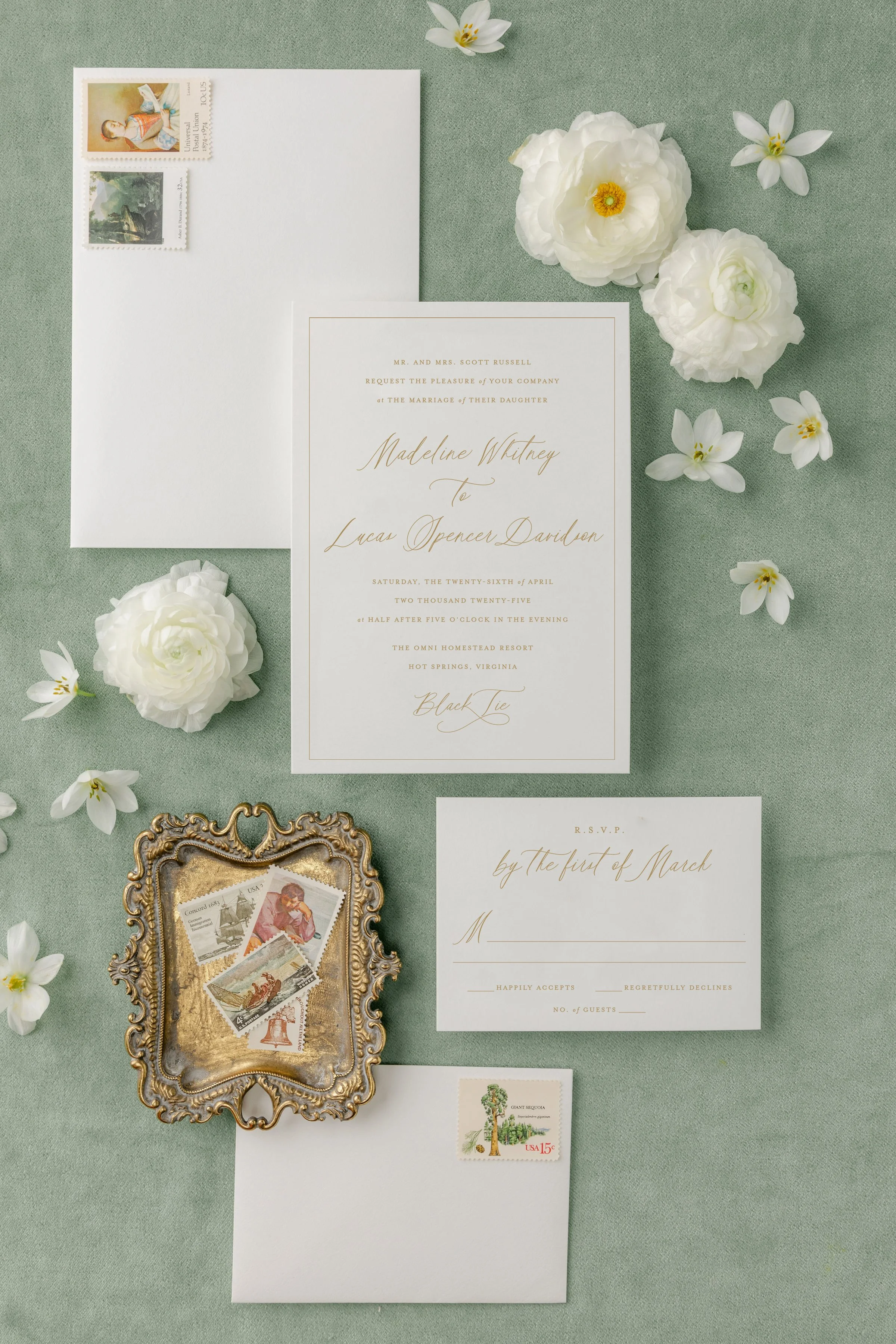 letterpress wedding invitation suite