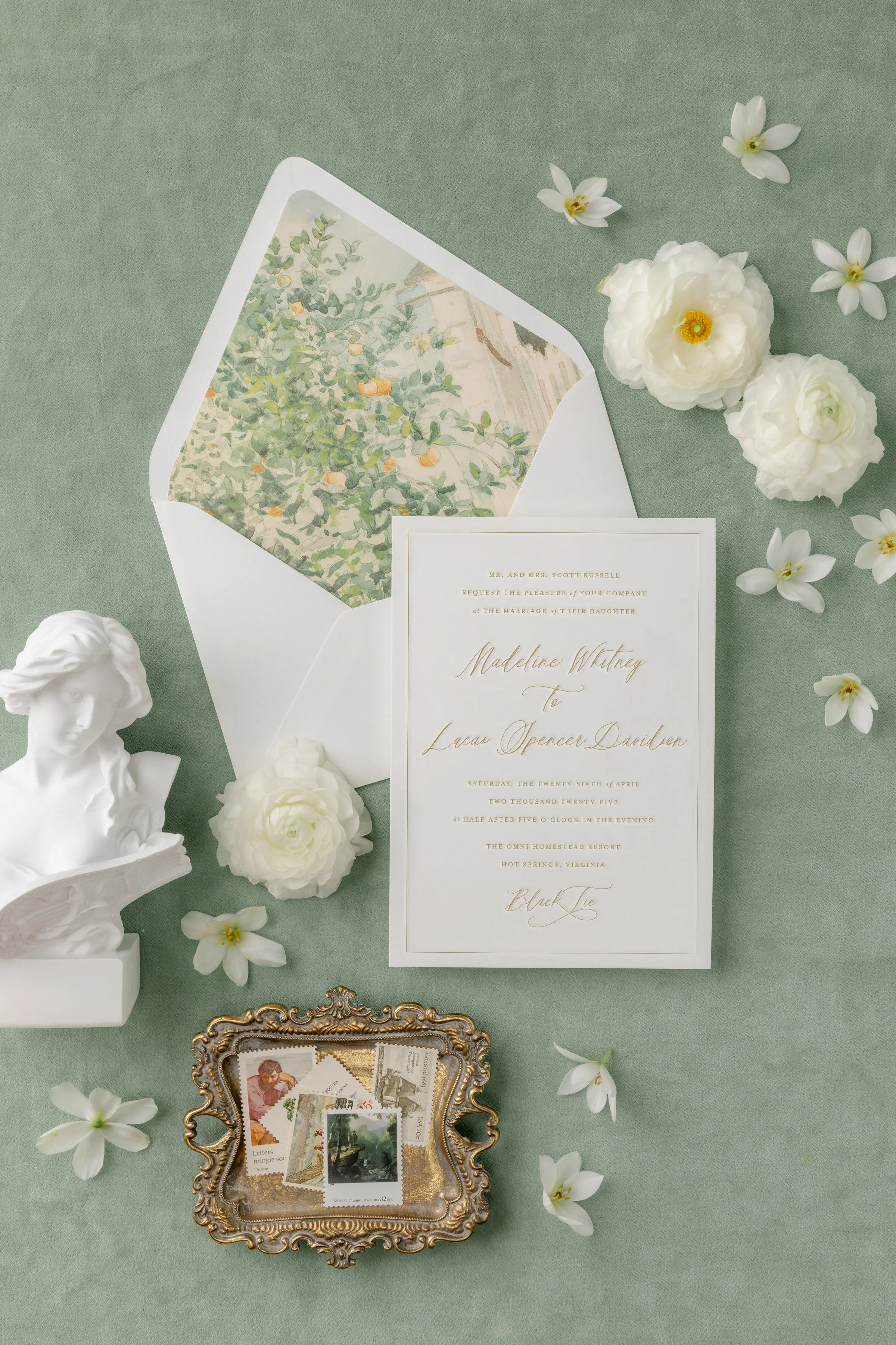 letterpress wedding invitation suite