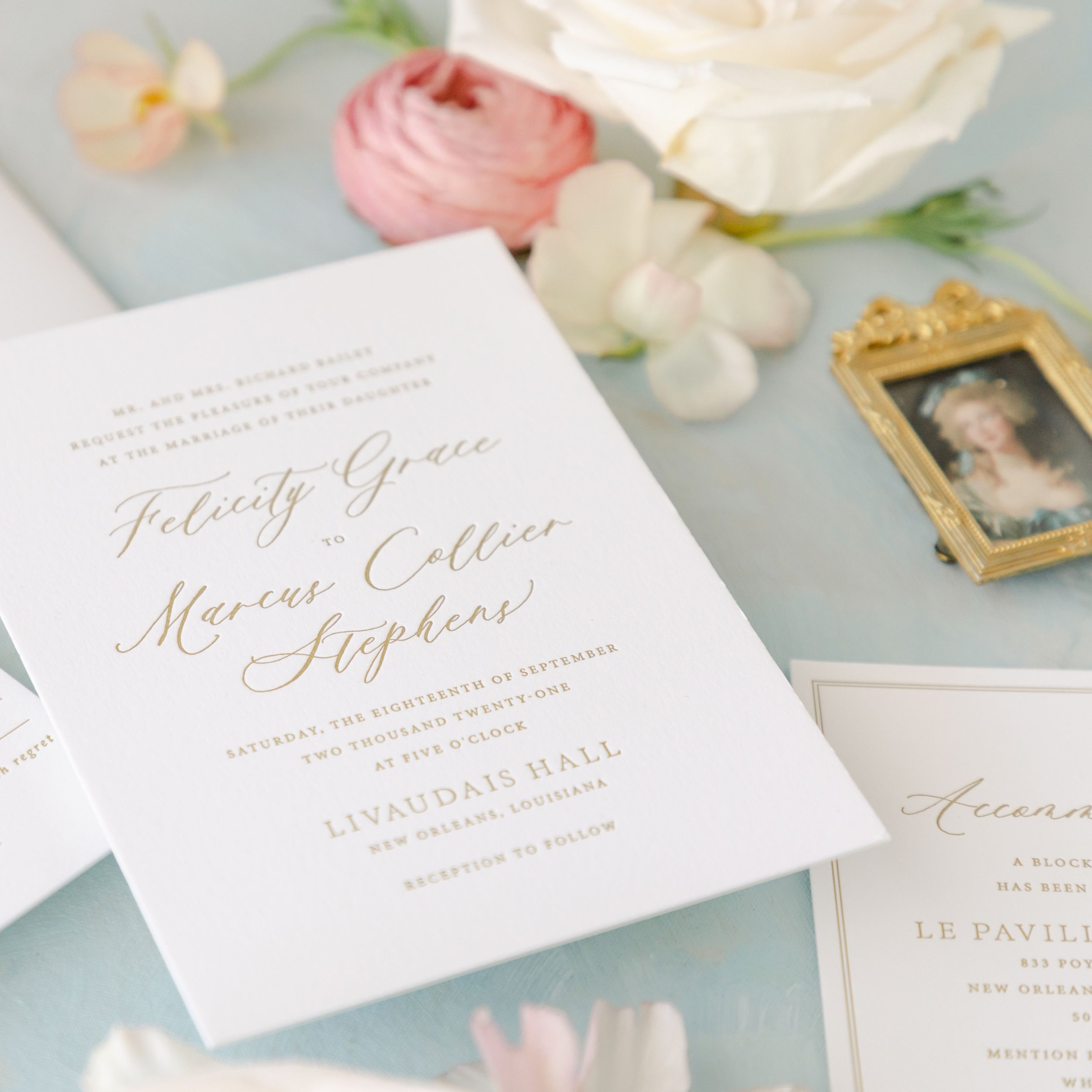 letterpress wedding invitation suite