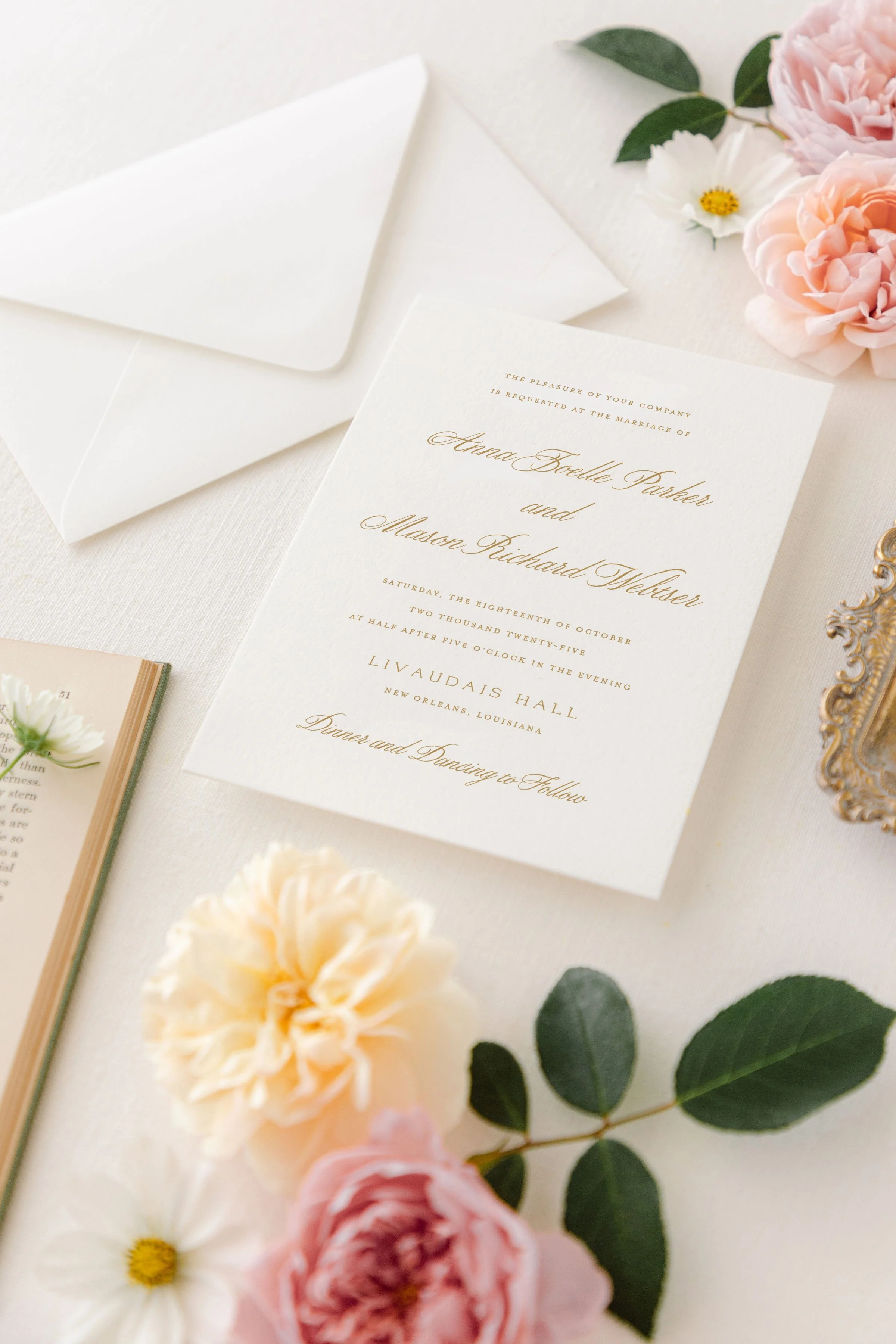 letterpress wedding invitation suite