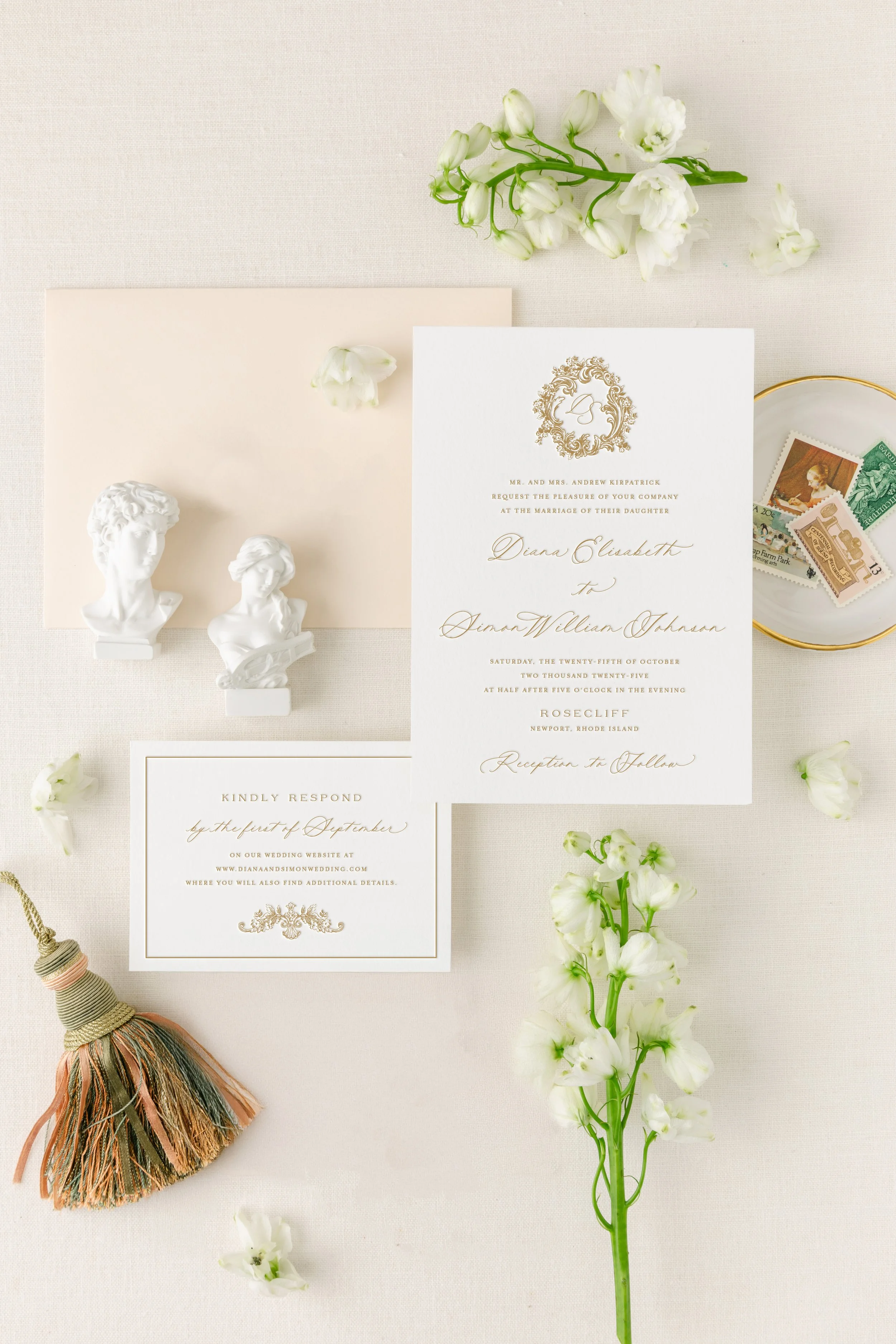 letterpress wedding invitation suite